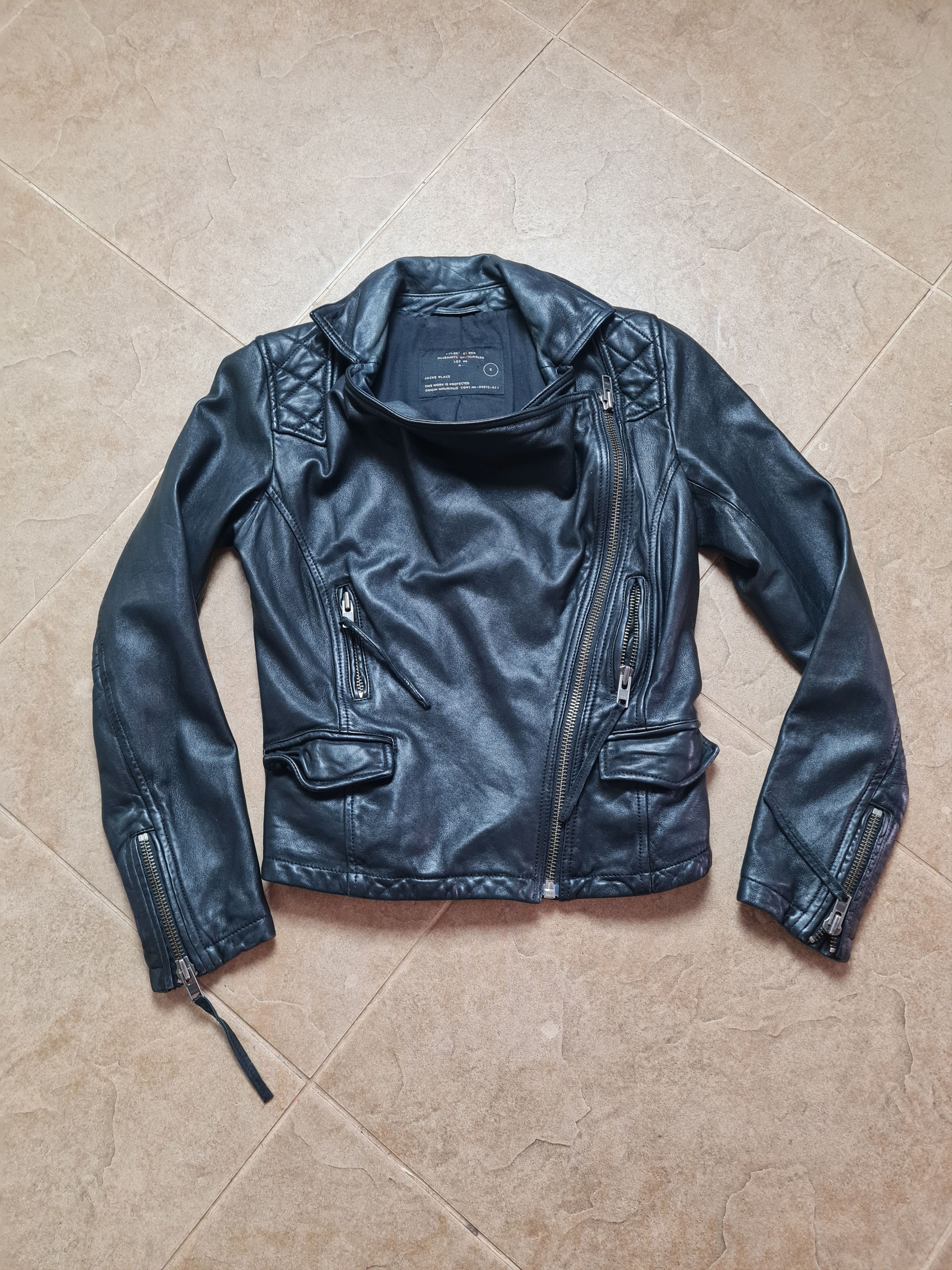Allsaints VINTAGE ALL SAINTS STANTON LEATHER JACKET BLACK SIZE 6 Size M / US 6-8 / IT 42-44 - 5 Thumbnail