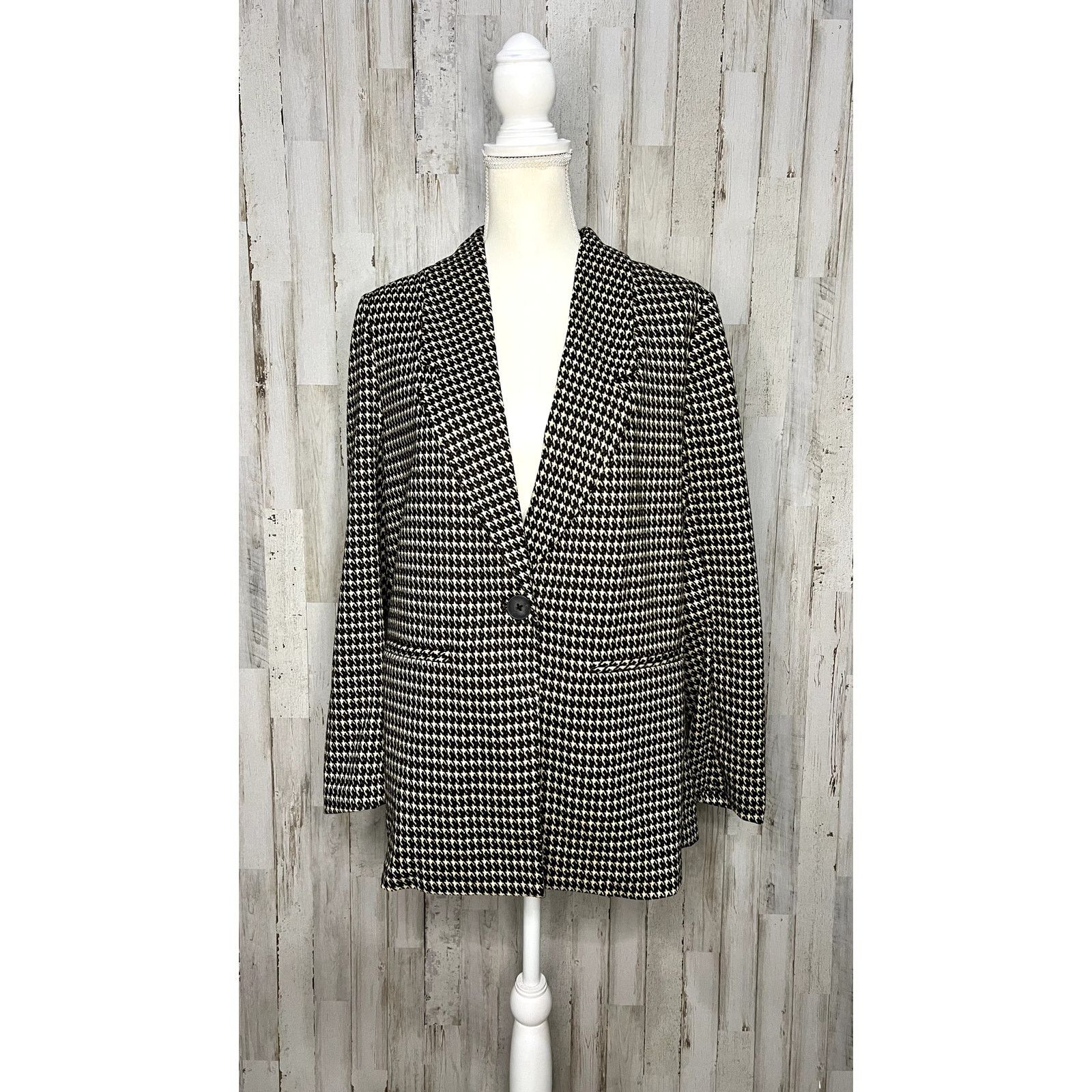 Sanctuary Sanctuary Women's Blazer Medium Multicolor Mini Houndstooth Size M / US 6-8 / IT 42-44 - 4 Thumbnail