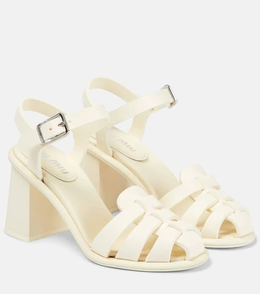 Miu Miu o1la1rc1a0724 Heeled Sandals in White Size US 8 / IT 38 - 1 Preview