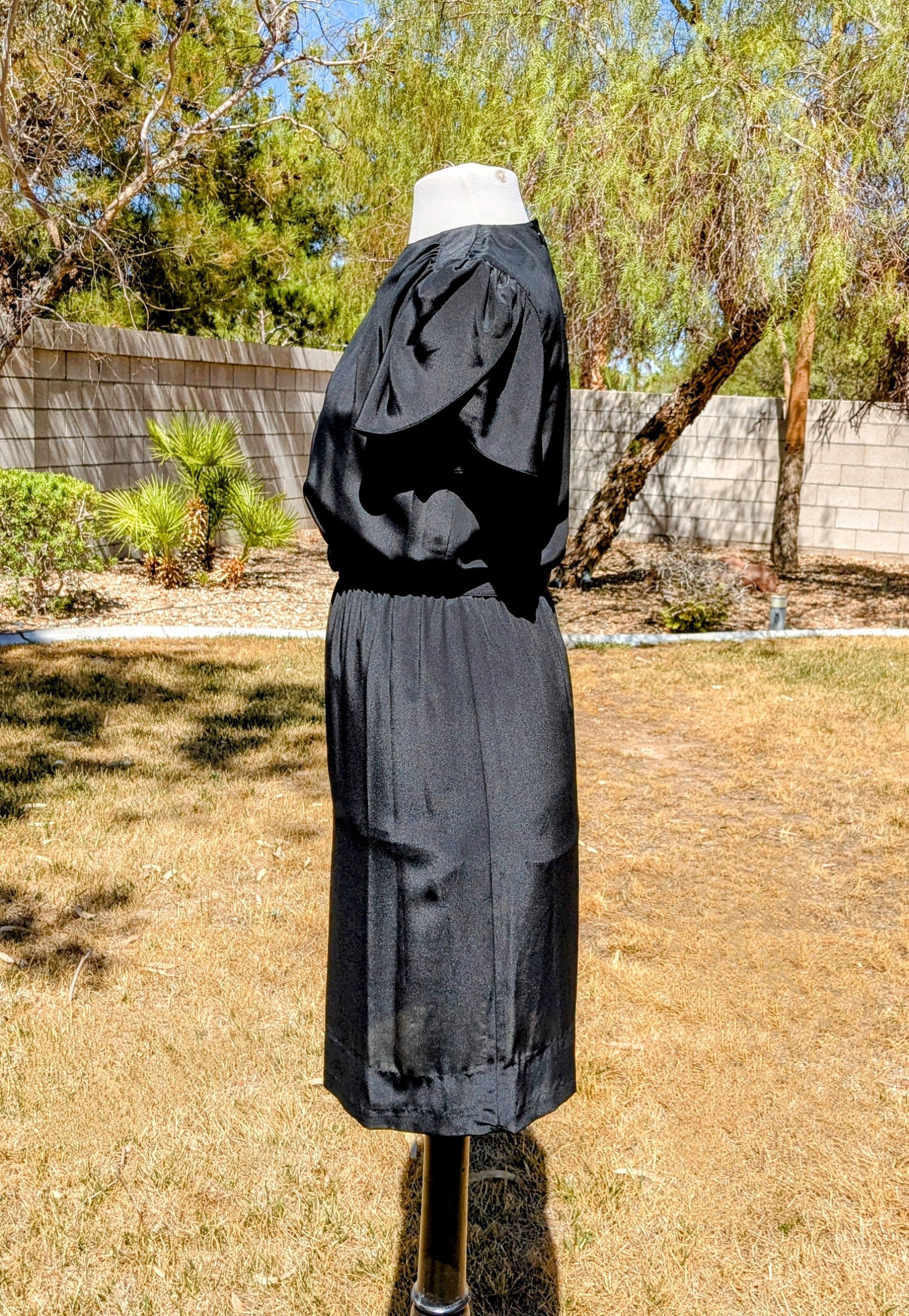 Vintage Blouson 1980 Charles Bianco Italian Collection Petite Dress Size S / US 4 / IT 40 - 2 Thumbnail