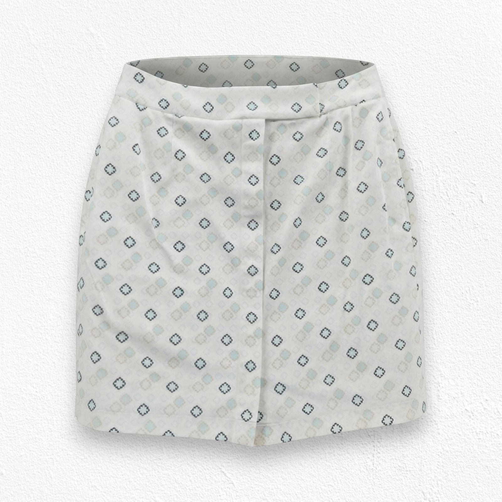 Vintage Y2K White Pastel Geometric Print Skort Size 10 Size 32" / US 10 / IT 46 - 1 Thumbnail