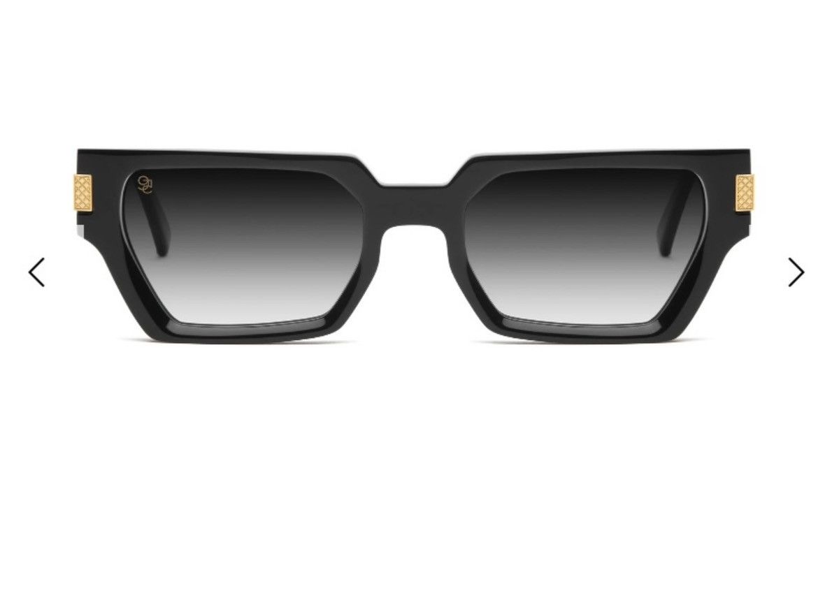 9FIVE 9Five Tiffany Locks Black & 24K Gold Sunglasses – Rare Size ONE SIZE - 2 Thumbnail