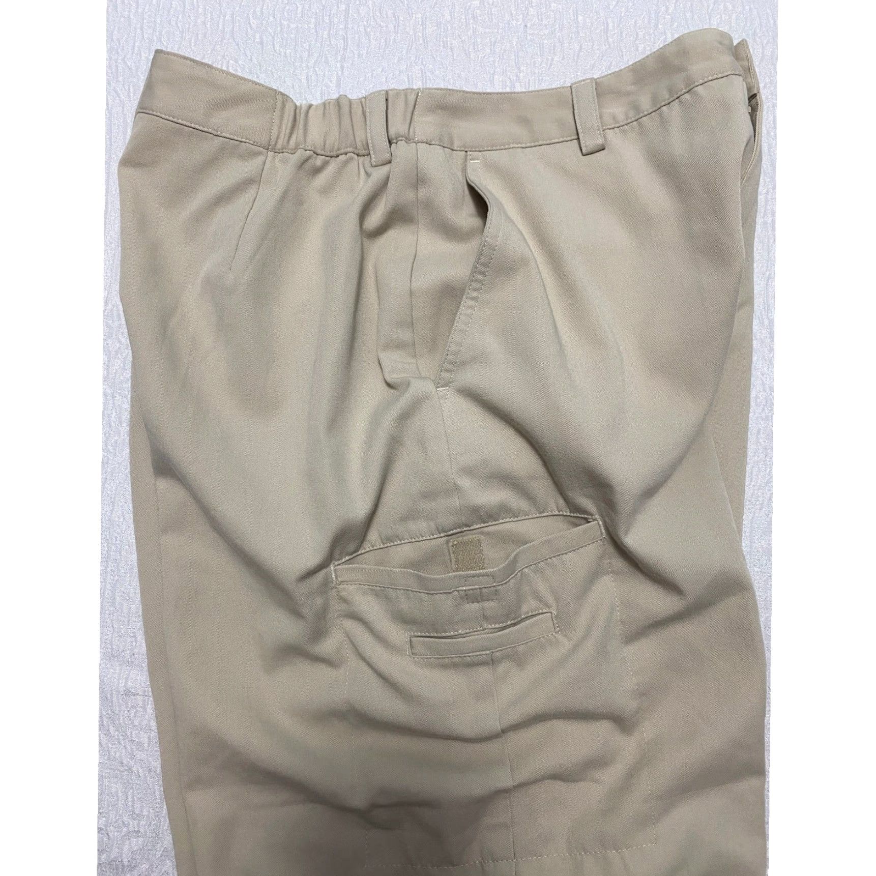 Vintage Studio Works Wide-Leg Capri Pants Women's Beige 8 Casual Relaxed Fit Twill Pockets Elastic Waist Lightweight Baggy Size 30" / US 8 / IT 44 - 4 Thumbnail