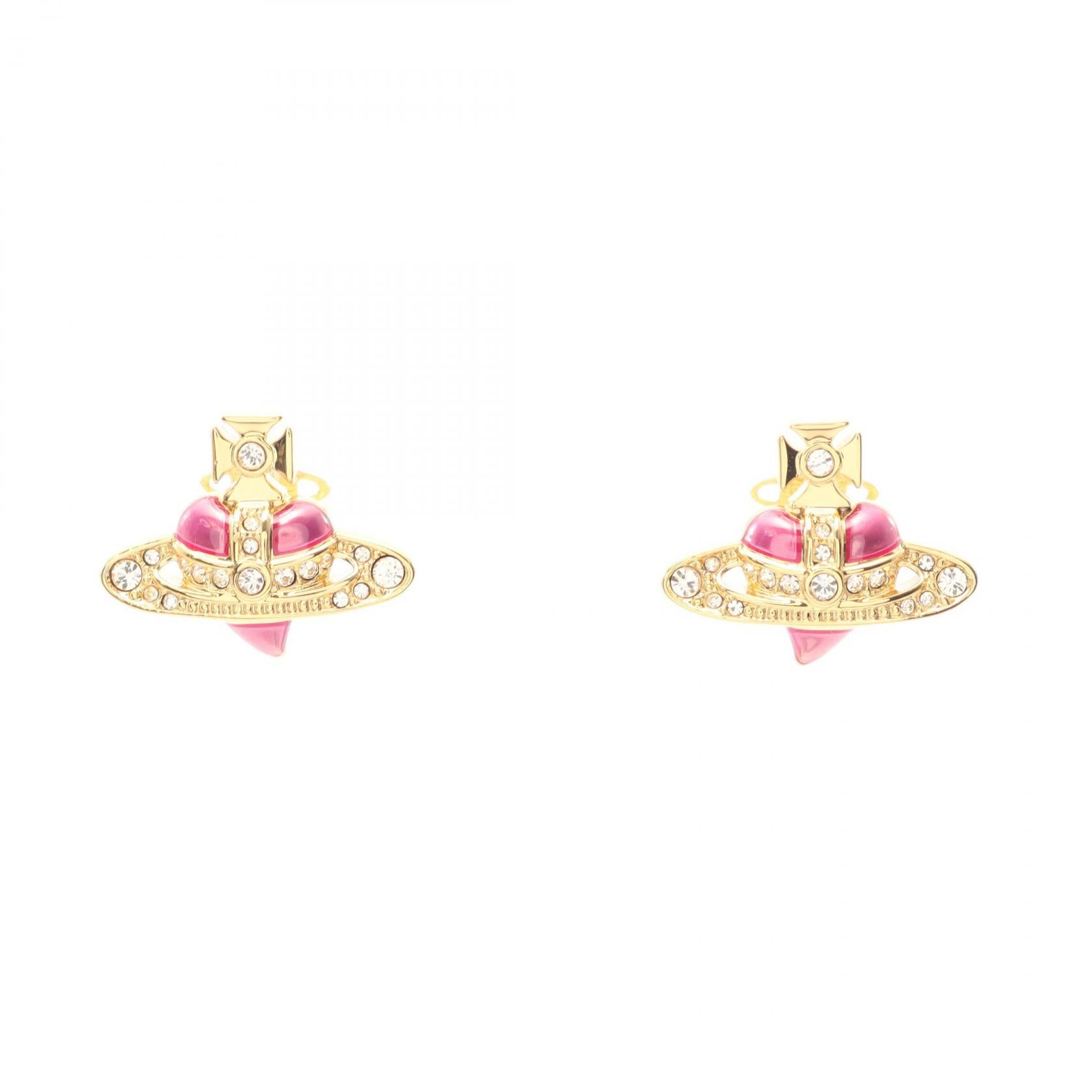 Vivienne Westwood Vivienne Westwood Vivienne Westwood NEW DIAMANTE HEART Earrings Metal Earrings 6201033K/02R927 DUTY FREE for USA Size ONE SIZE - 1 Thumbnail