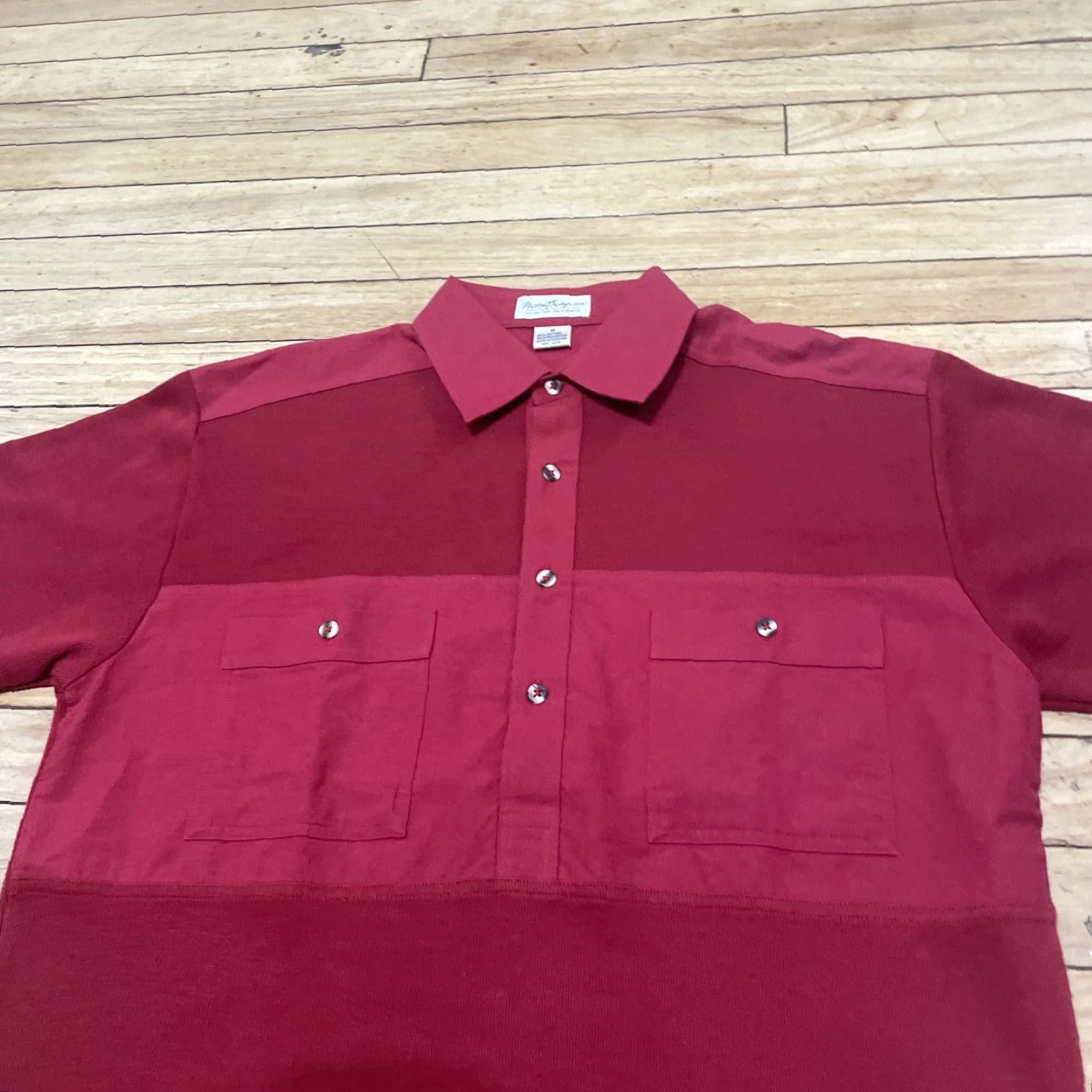 Jim Thompson VINTAGE Norm Thompson Polo Shirt Men M Sailor Knit Red 80s Polo Shirt Mens Vintage Warm L*/ Size US M / EU 48-50 / 2 - 3 Thumbnail