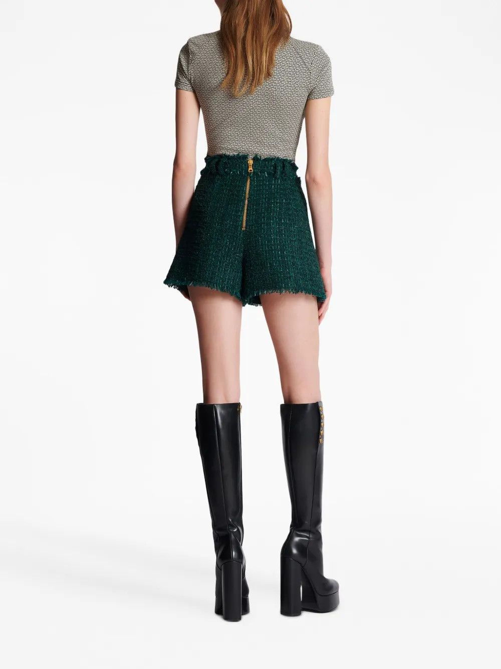 Balmain o1y0625 Short in Dark Green Size 27" / US 4 / IT 40 - 5 Thumbnail