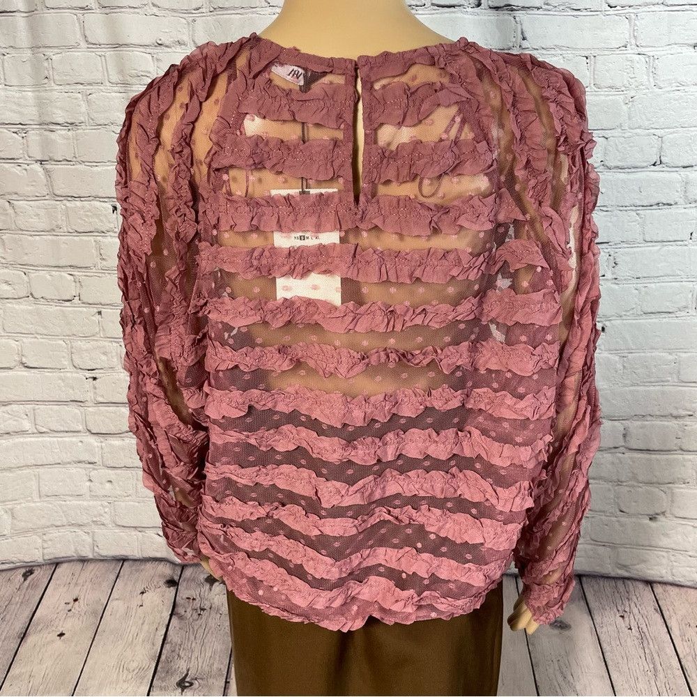Zara NWT New Zara Frill Ruffled Tulle Blouse Size S Size S / US 4 / IT 40 - 6 Thumbnail