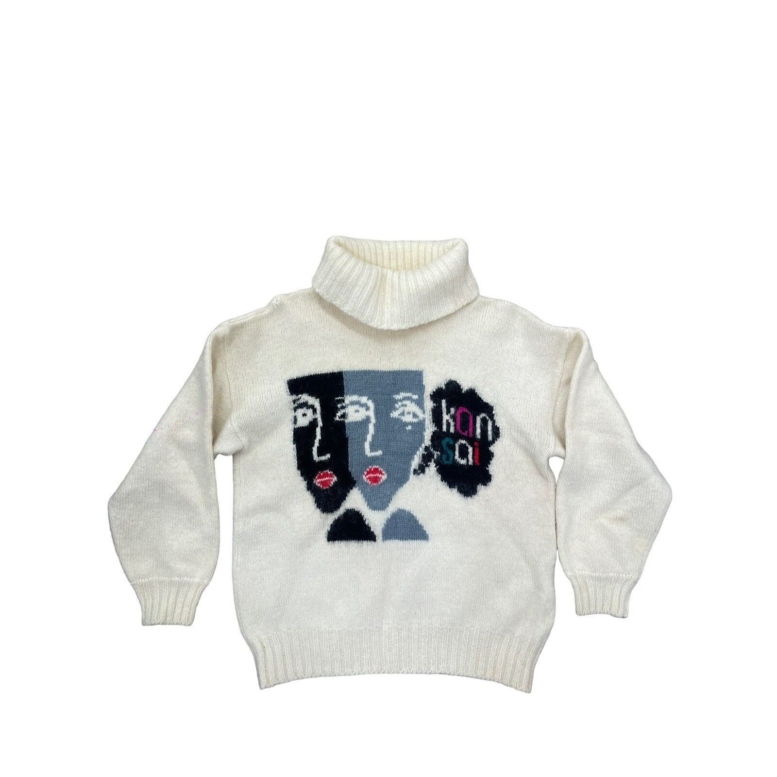 Kansai Yamamoto Kansai Yamamoto '70s Faces Logo Turtleneck Sweater Size M / US 6-8 / IT 42-44 - 1 Thumbnail