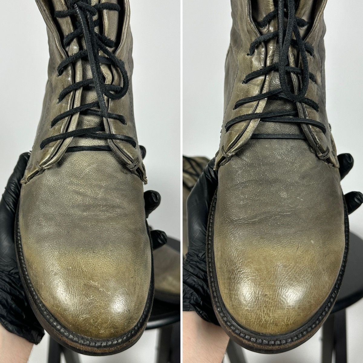 A.S.98 A.S.98 Distressed Leather Lace Up Ankle Boots Guidi Style Size US 10 / EU 43 - 21 Thumbnail