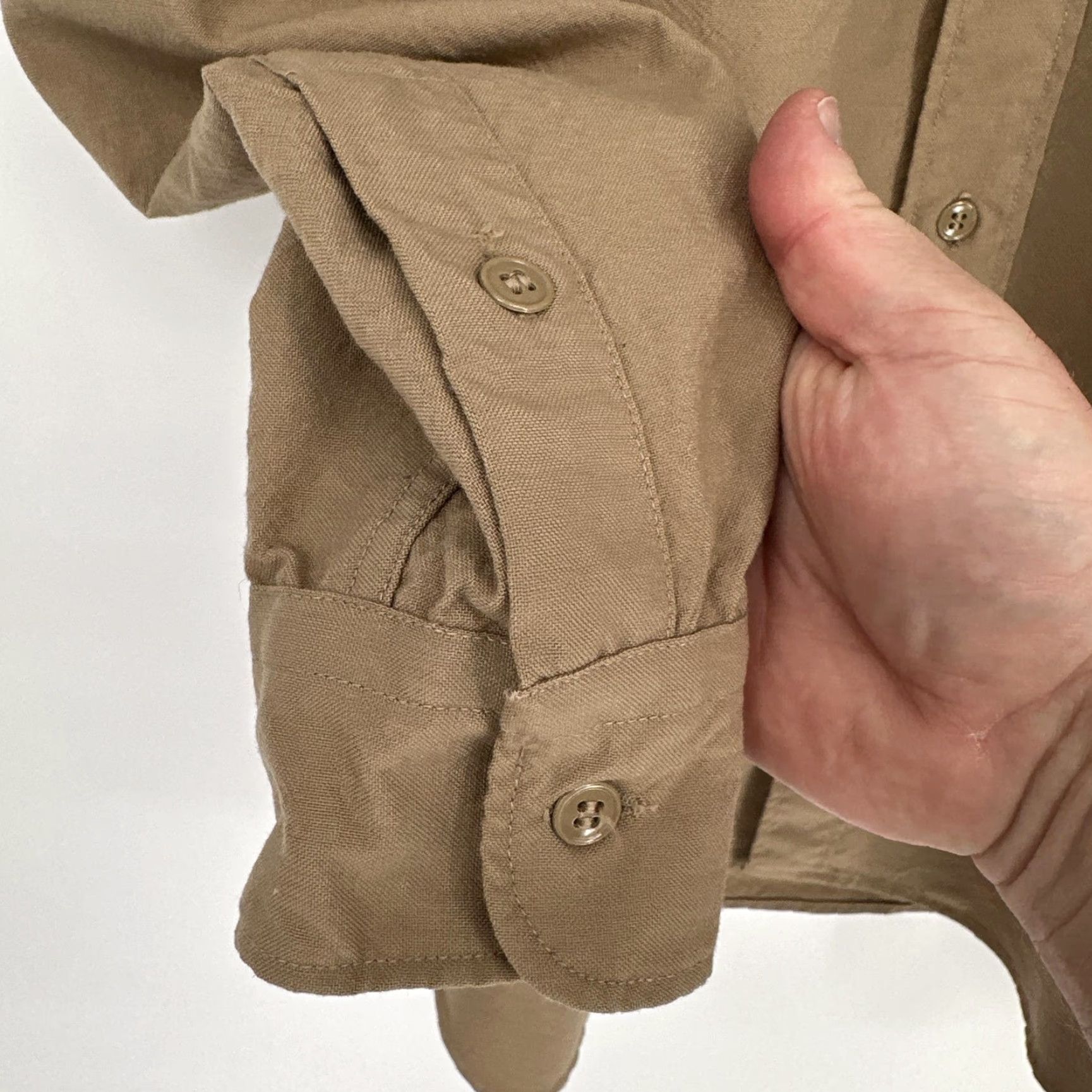 CO VINTAGE Martin Mfg. Co US Army Shirt Mens S Beige Khaki Wool Field Military 60s Size US S / EU 44-46 / 1 - 5 Thumbnail