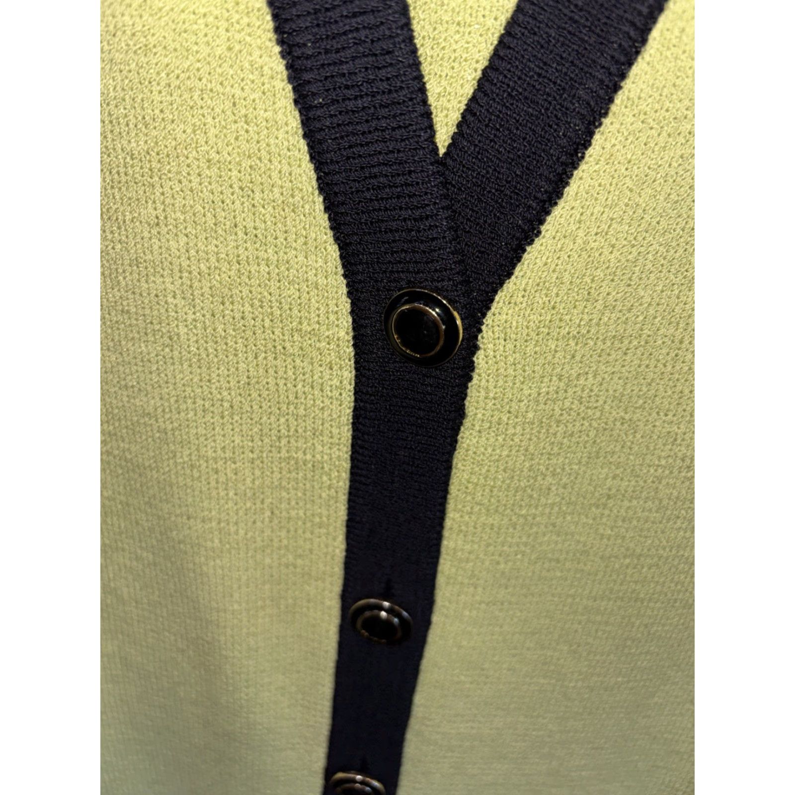 St. John VINTAGE St. John Collection Cardigan Green Knit Wool Blend Pockets 10 Size L / US 10 / IT 46 - 4 Thumbnail