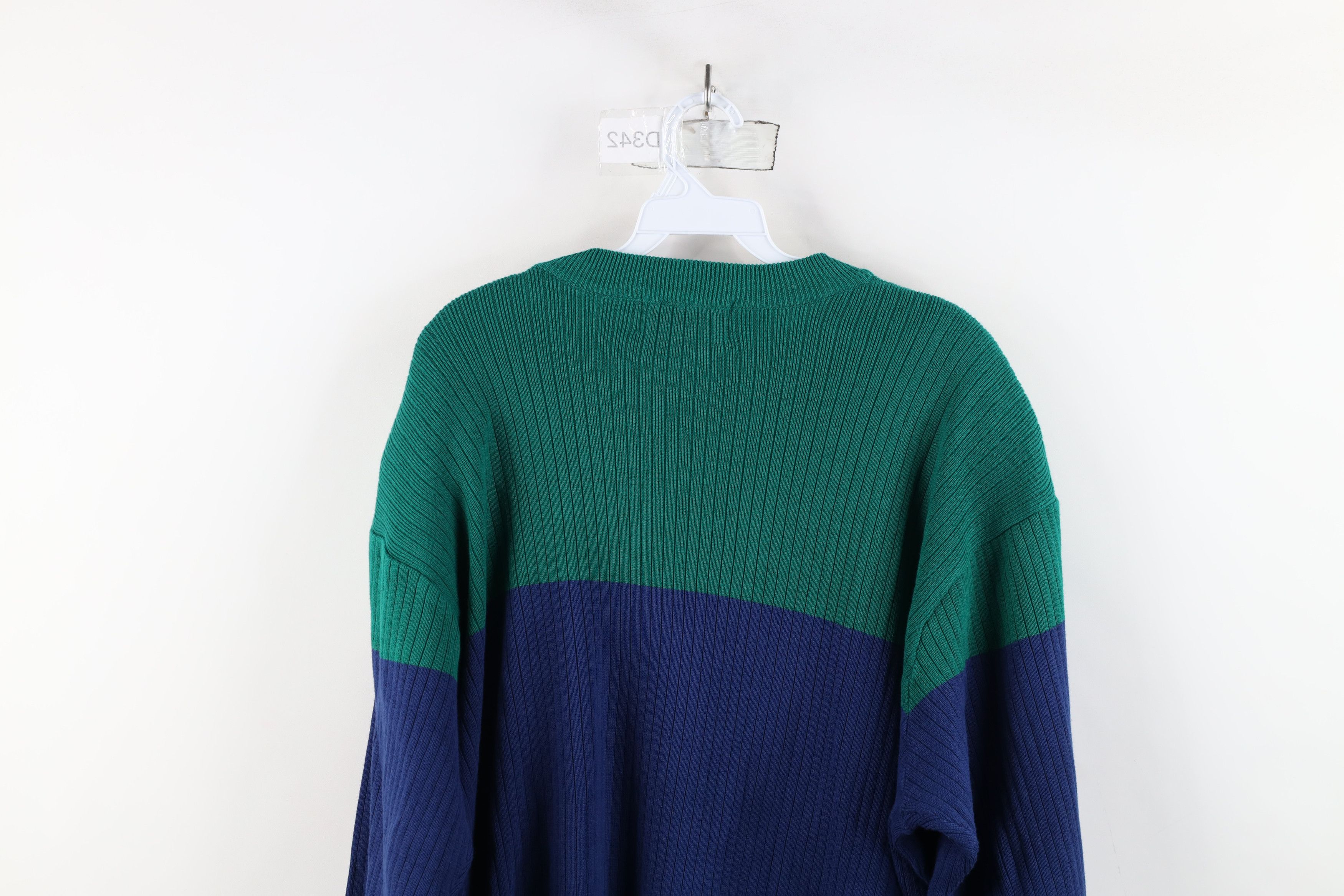 Vintage Deadstock Vintage 90s Streetwear Block Ribbed Knit Sweater Size 3XL / US 20-22 - 11 Thumbnail