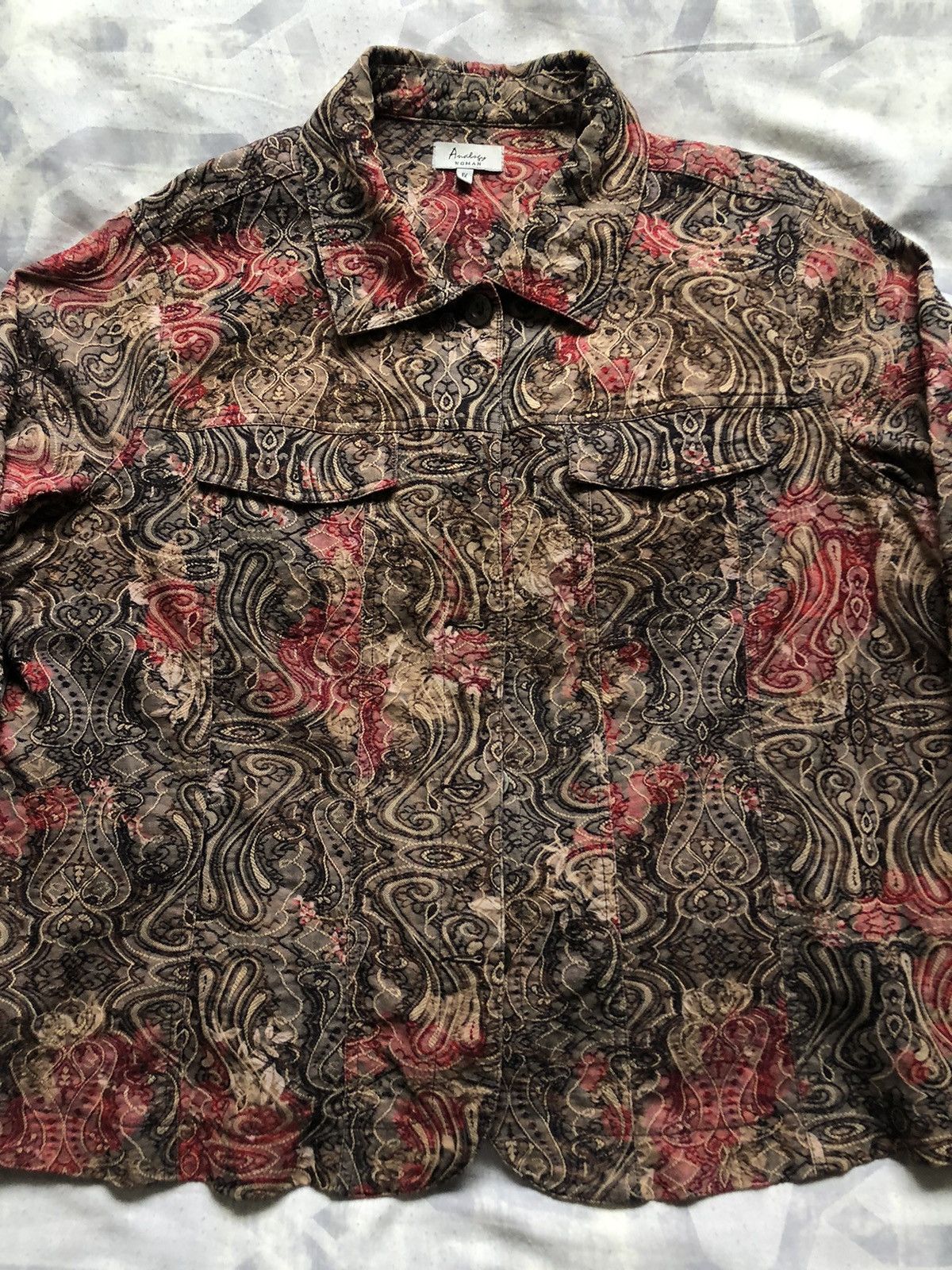 Vintage Vintage Baroque Embroidered Long Sleeve Button Up Shirt Size US L / EU 52-54 / 3 - 4 Thumbnail