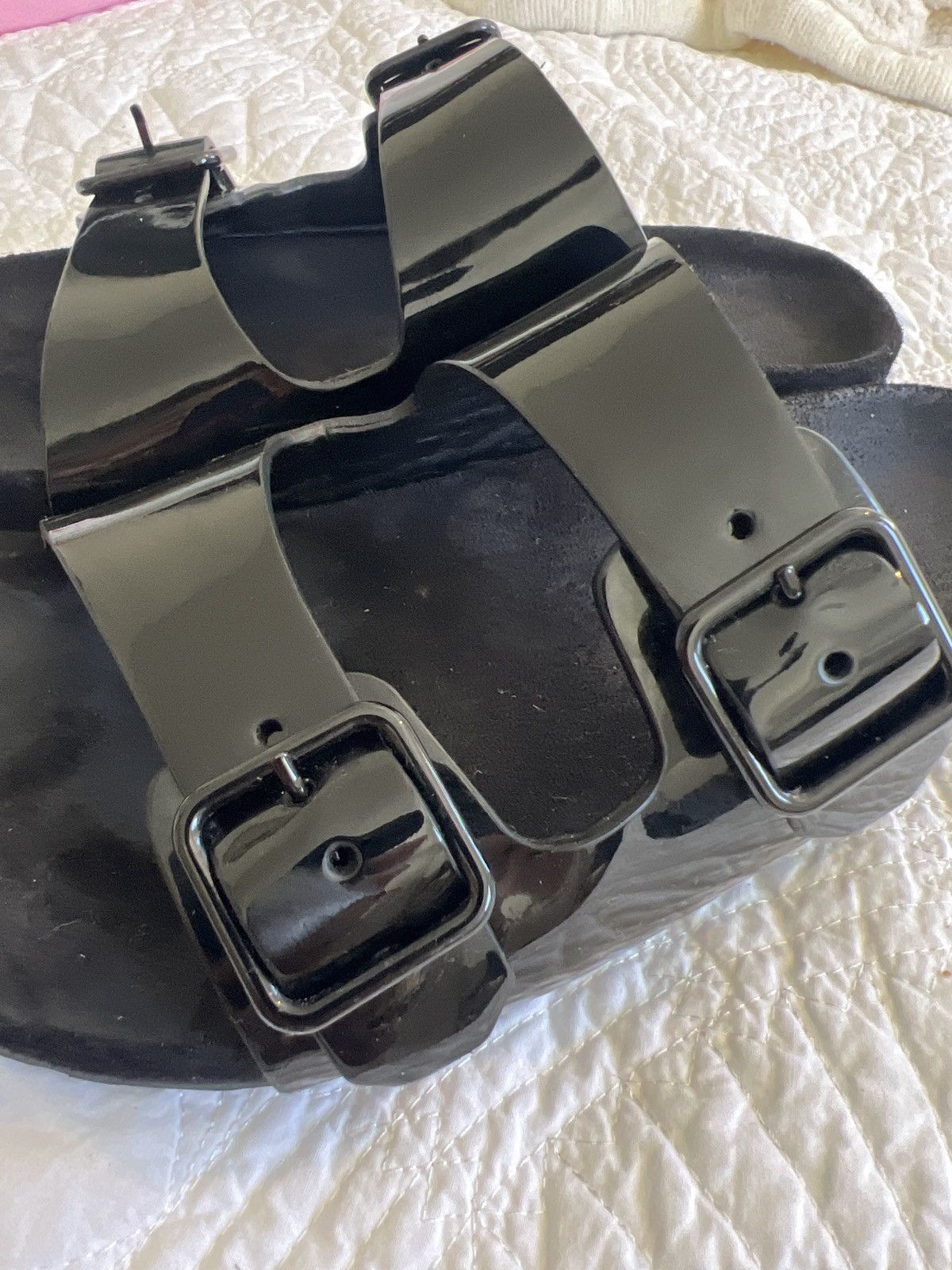Saint Laurent Paris Saint Laurent Jimmy Patent Leather Sandals Size US 8 / IT 38 - 3 Thumbnail