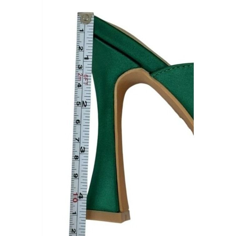 Other KAYLEEN / Cailin-20/ Green Satin / Feathered / Mule Heels/ Size US 8.5 / IT 38.5 - 5 Thumbnail