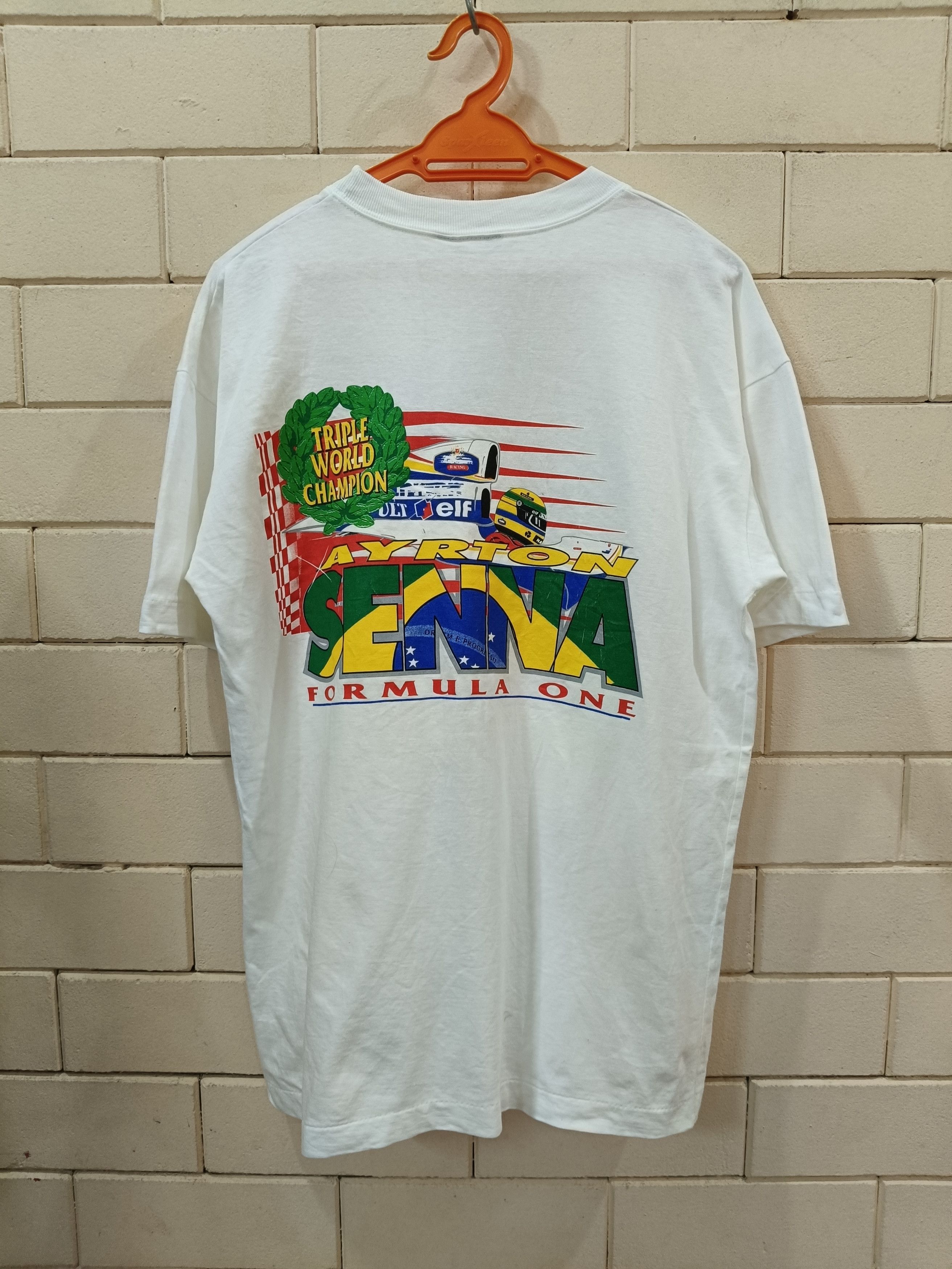 Vintage Vintage Formula One Ayrton Senna T Shirt Size US L / EU 52-54 / 3 - 1 Thumbnail