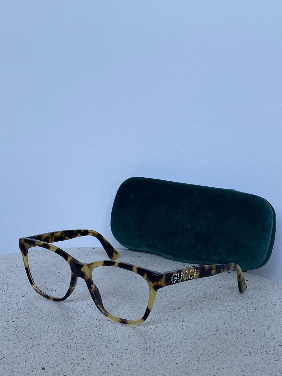 Gucci 🐆 Gucci Leopard Glasses Logo Rhinestones Size ONE SIZE - 1 Thumbnail