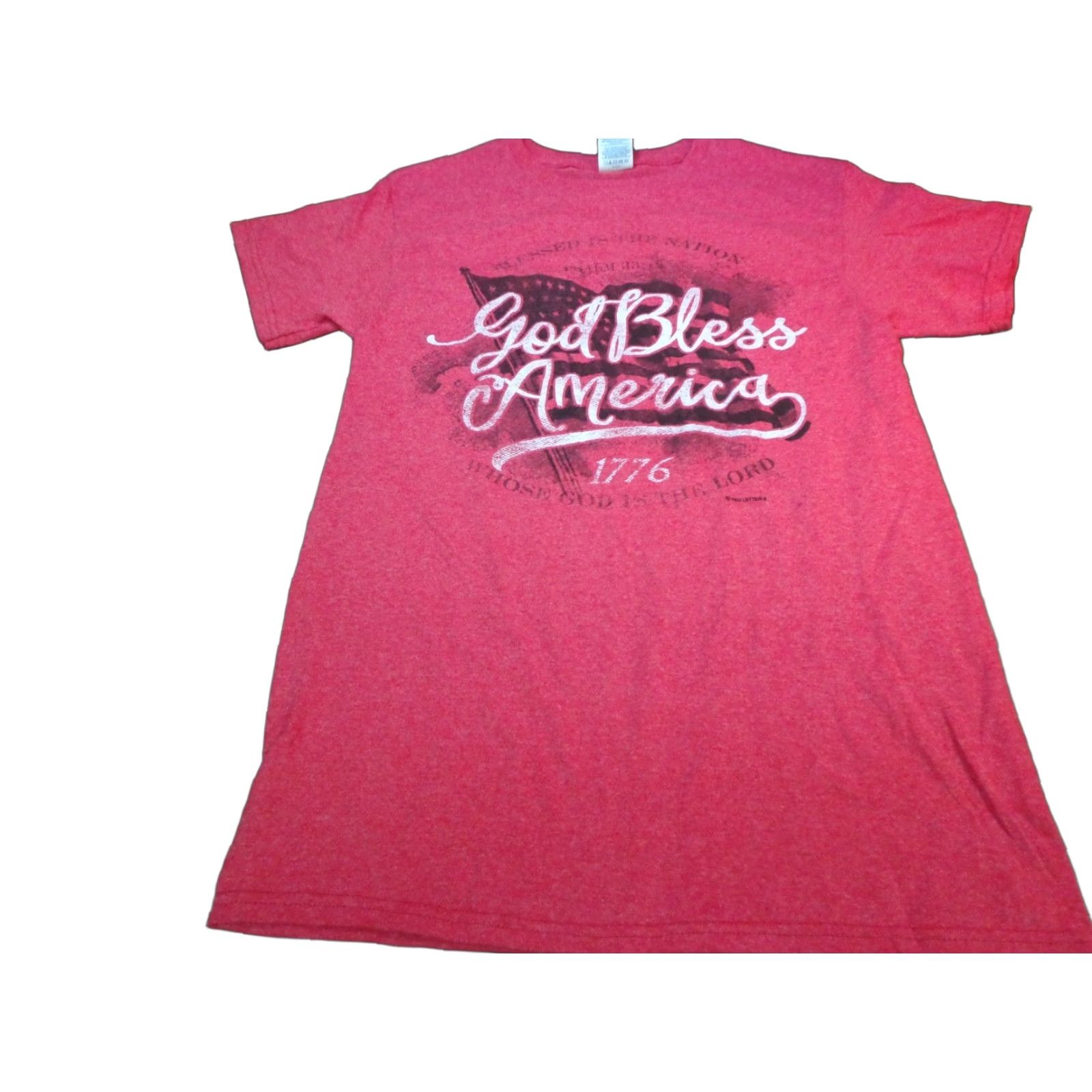 Delta God Bless America Blessed Is Nation Whose God Is Lord T-Shirt Small Heather Red Unisex Adults Graphic Tee Size US S / EU 44-46 / 1 - 1 Thumbnail