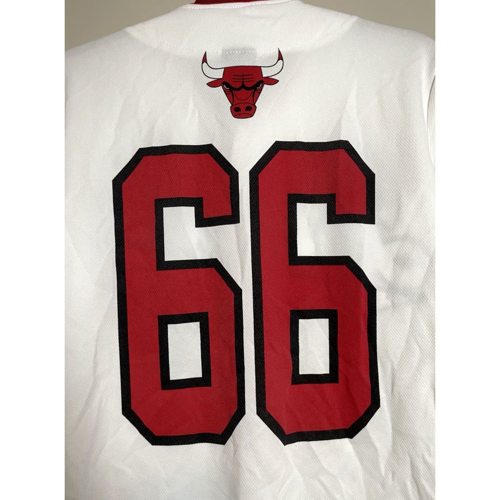 NBA NBA Chicago Bulls Jersey Shirt Unisex Adults S White Short Sleeve Button-Up Front Logo 66 Stitched Vintage: No Size US S / EU 44-46 / 1 - 4 Thumbnail