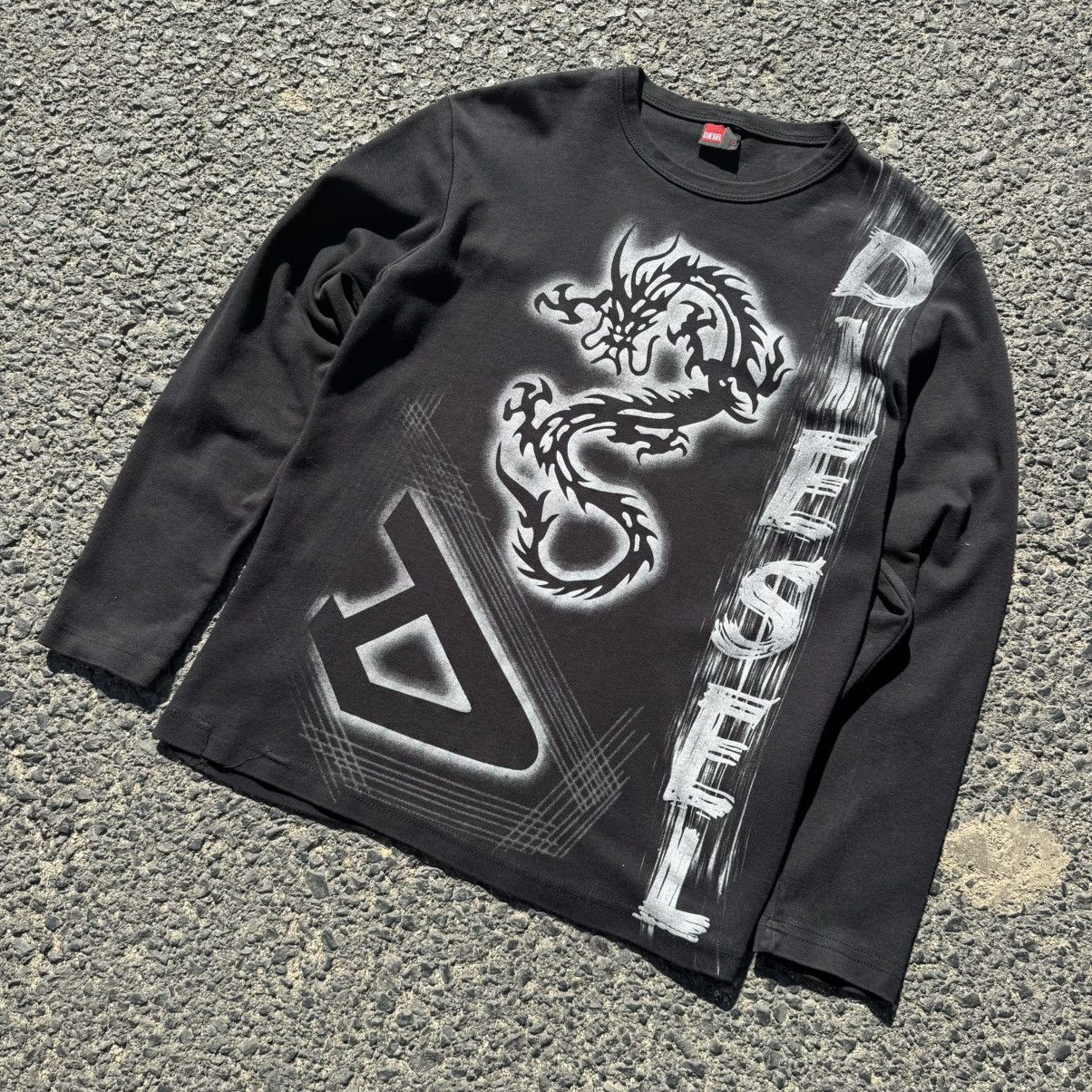 Diesel × Vintage Y2K Diesel Printed Logo Longsleeve Vintage Opium Vamp Style Size US S / EU 44-46 / 1 - 2 Thumbnail