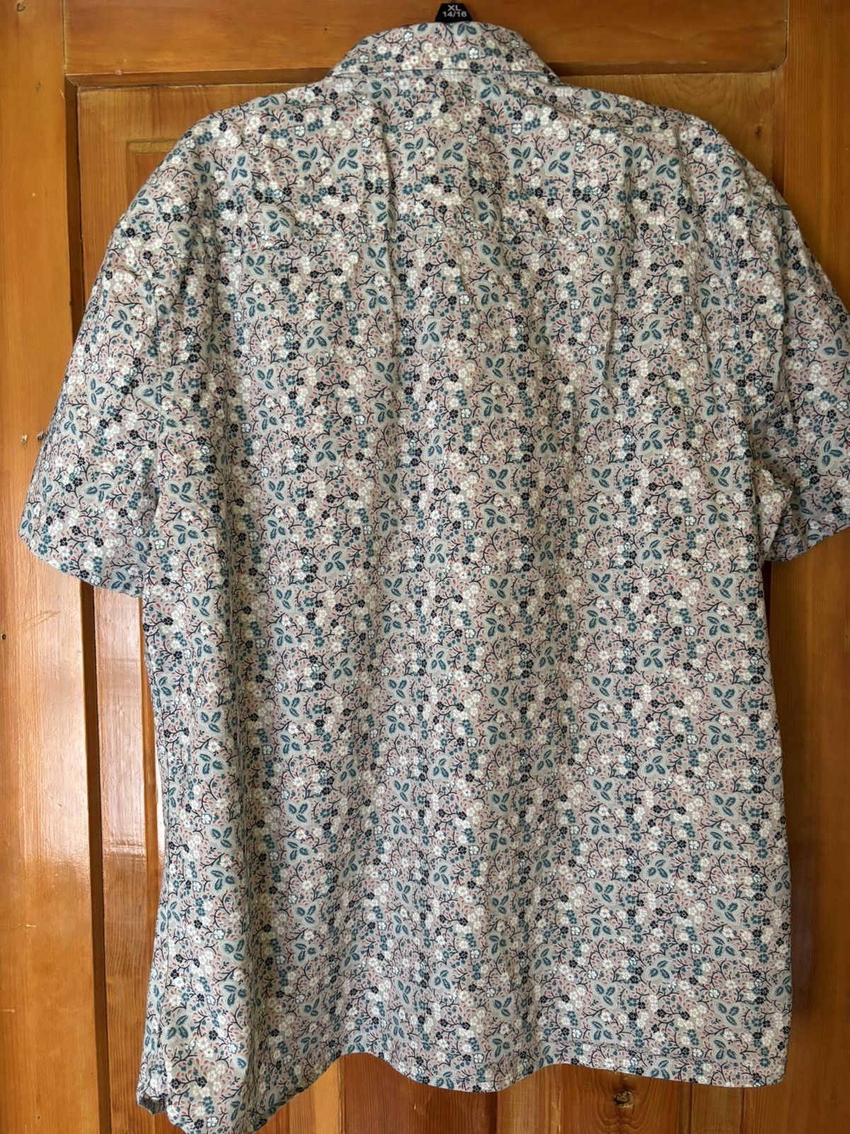 Perry Ellis Perry Ellis (Grey, Blue Floral) Short Sleeved Size US L / EU 52-54 / 3 - 5 Thumbnail