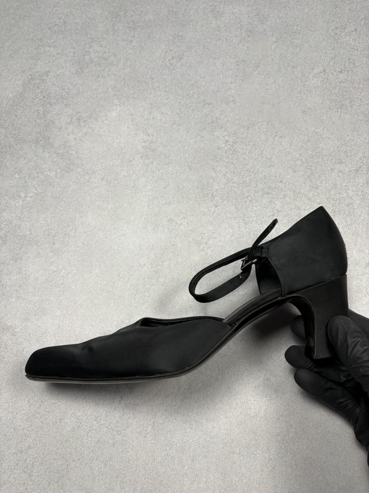 Jil Sander Jil Sander Archive Black Satin Square Toe Heels Ankle Strap Size US 9.5 / IT 39.5 - 17 Thumbnail