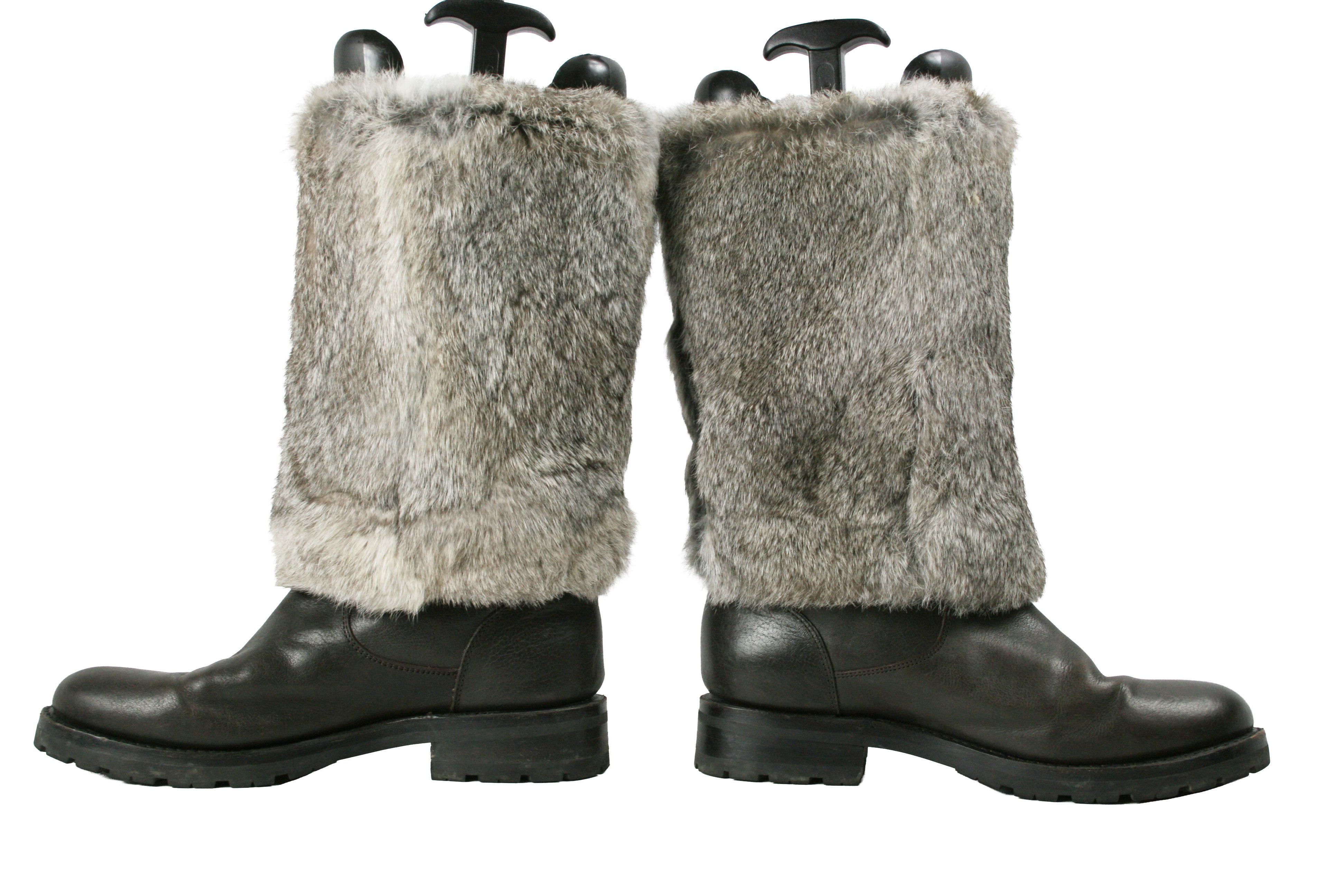 Frye Natalie Cuff Lug Fur Boots Size US 9.5 / IT 39.5 - 8 Thumbnail