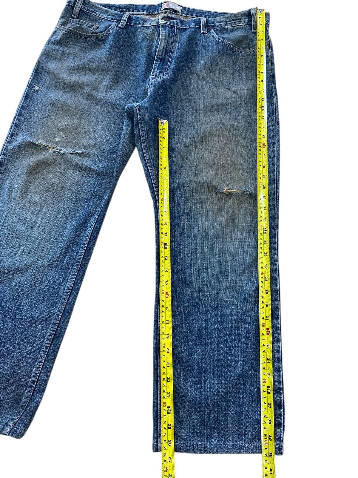 Levi's Y2K Levi's blue straight leg jeans distressed, faded jeans Size US 42 / EU 58 - 8 Thumbnail