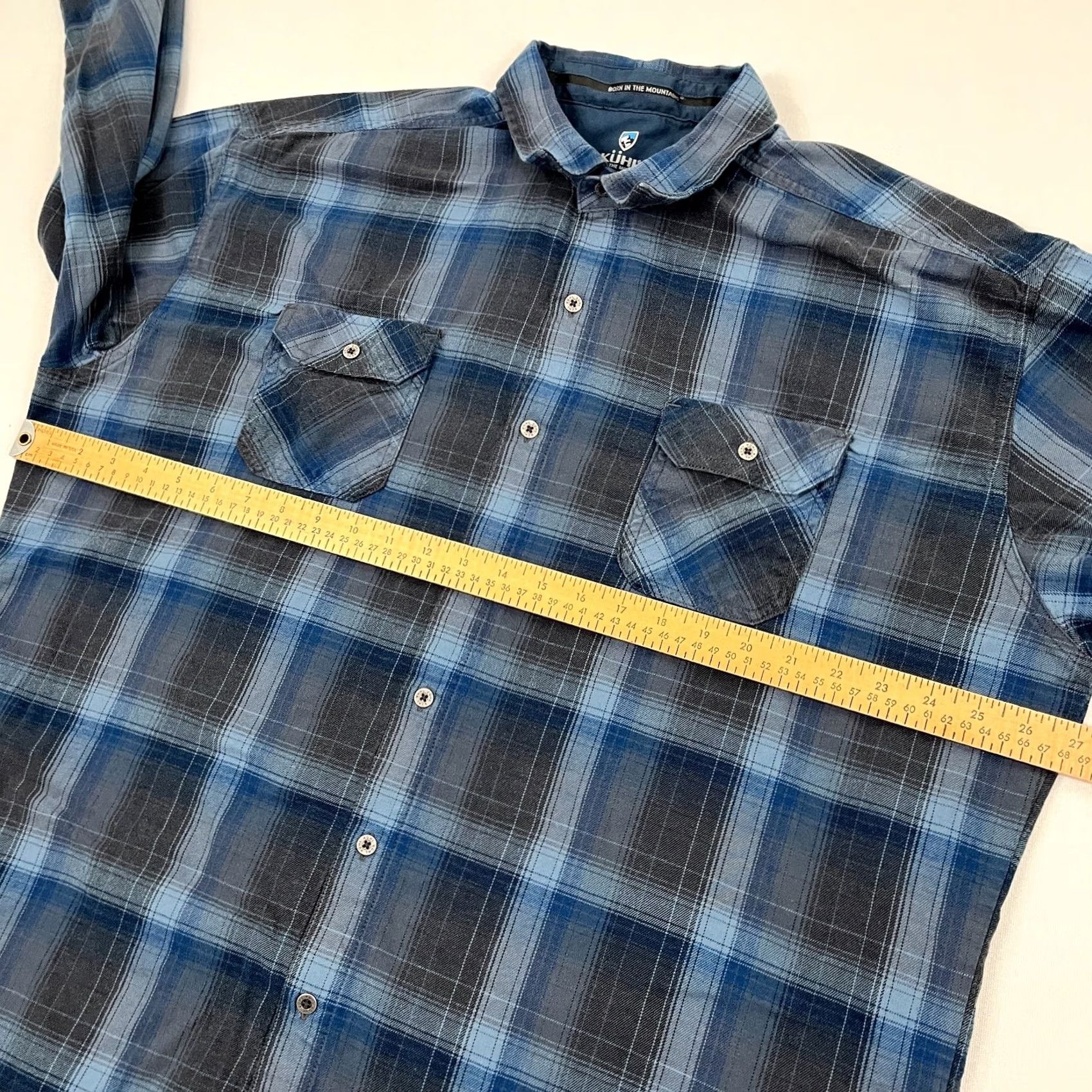 Vintage Kuhl Dillingr Flannel Shirt Mens 3XL XXXL Blue Plaid Button Up Hiking Gorpcore Size US XXL / EU 58 / 5 - 6 Thumbnail