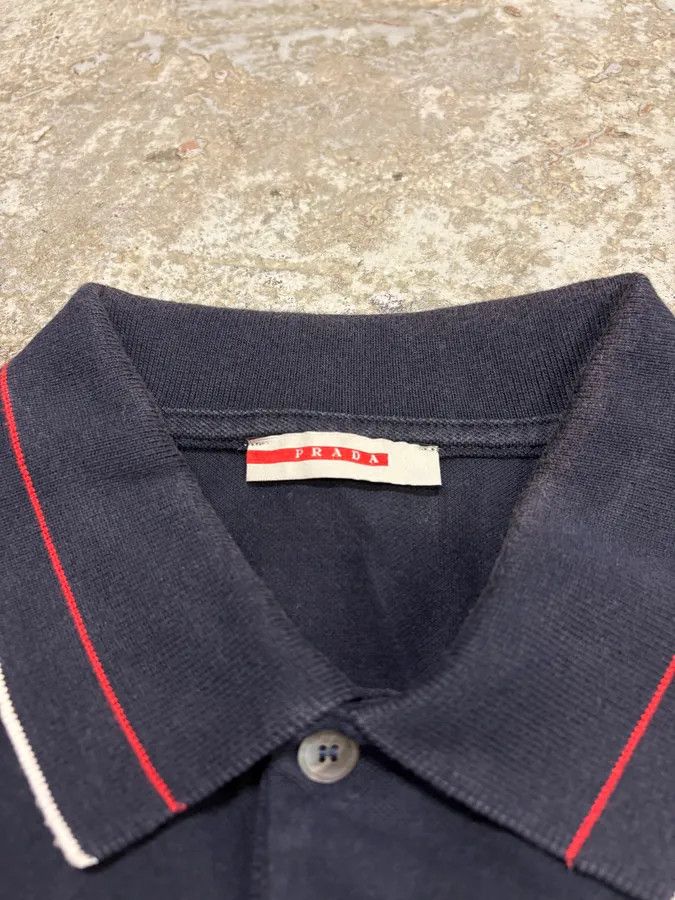 Prada 2000s Prada Navy Lined Polo Shirt Size US M / EU 48-50 / 2 - 8 Thumbnail