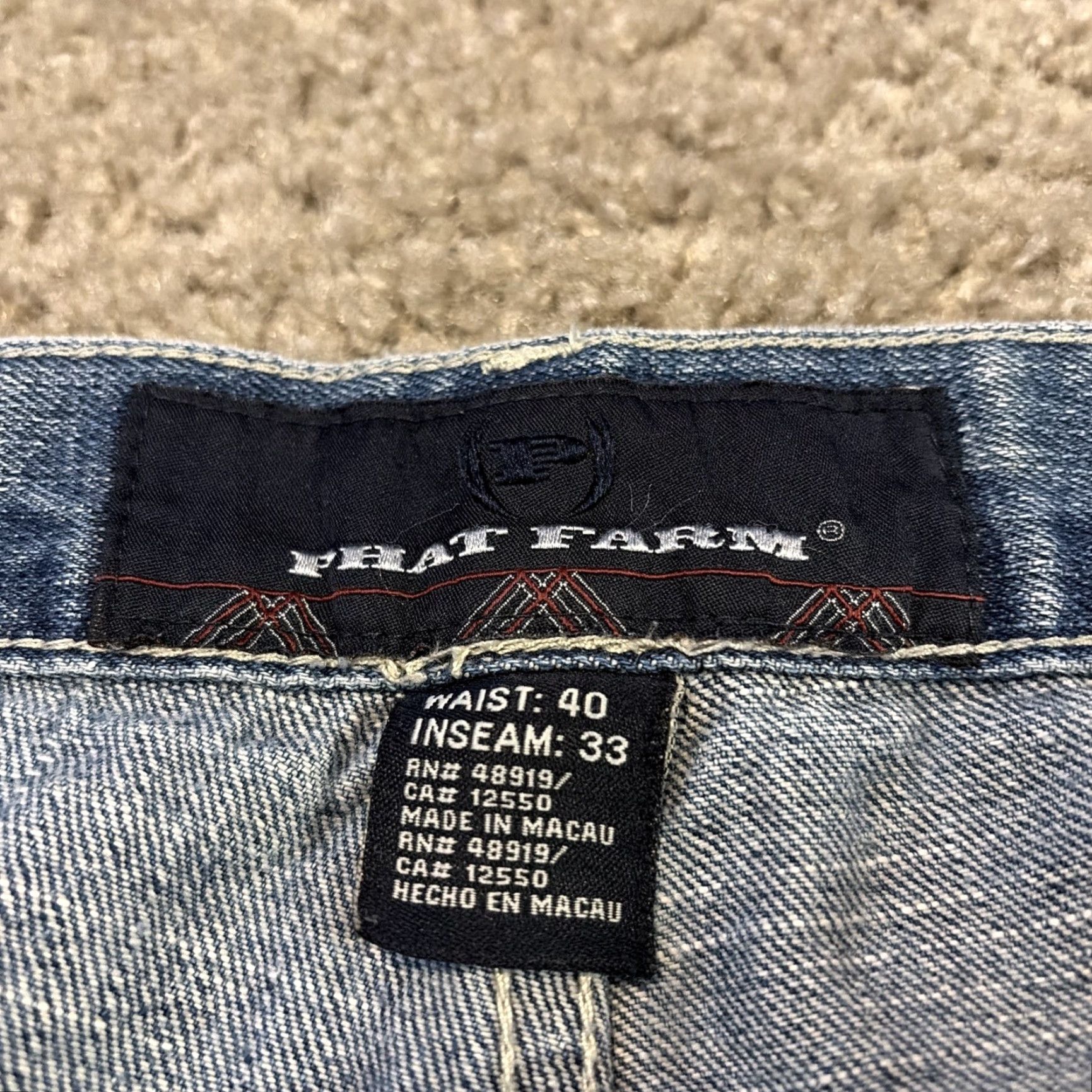 Phat Farm VINTAGE Phat Farm Baggy Wide-Leg Jeans 40x31 Men Blue 90s Y2K Grunge Skater Wide-Leg Cyber 90s Mens Size US 40 / EU 56 - 4 Thumbnail