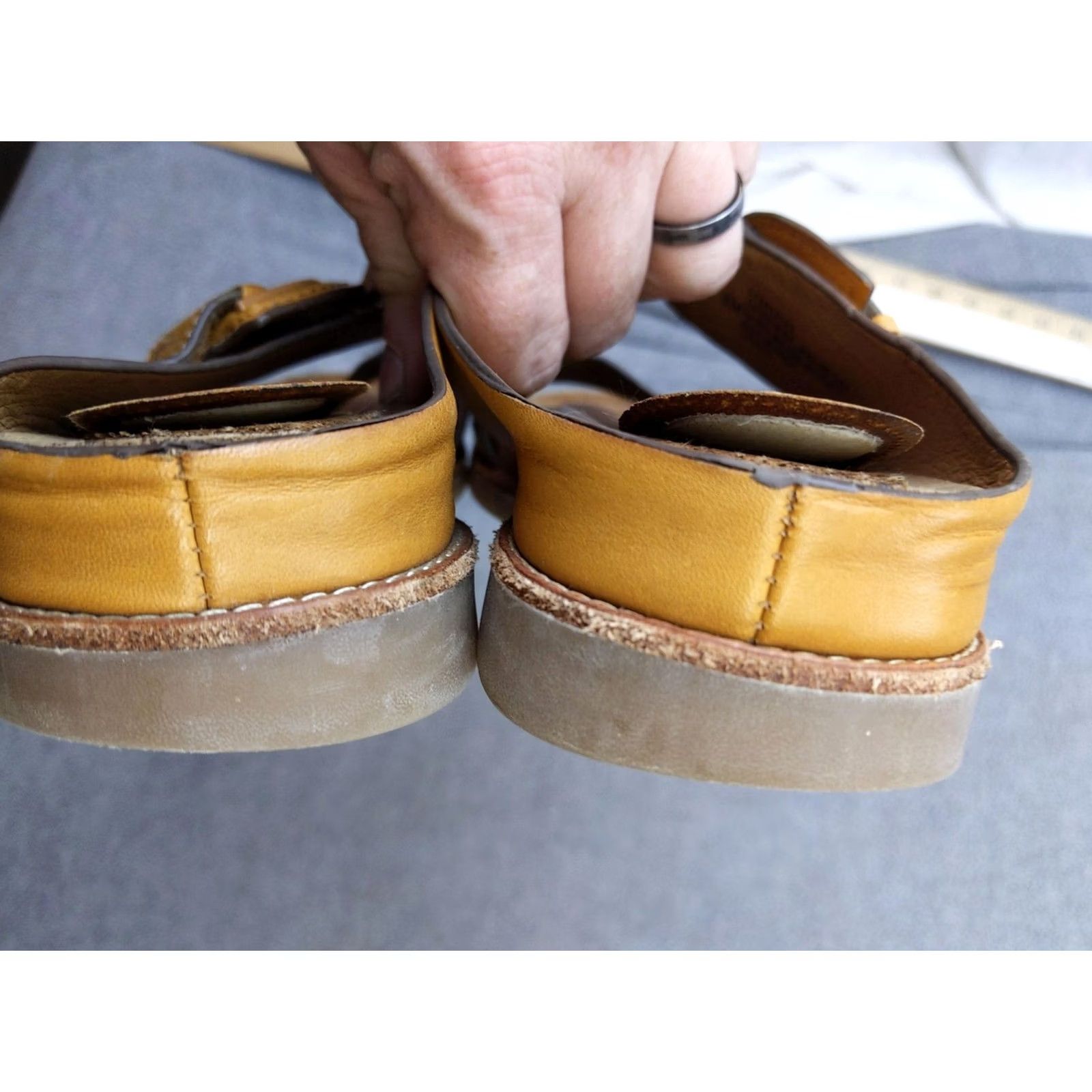 Vintage Sofft Sandals Womens 8 Slide Leopard Haircalf Leather Buckle Brown Leather Open Toe Cushioned Footbed Size US 8 / IT 38 - 3 Thumbnail