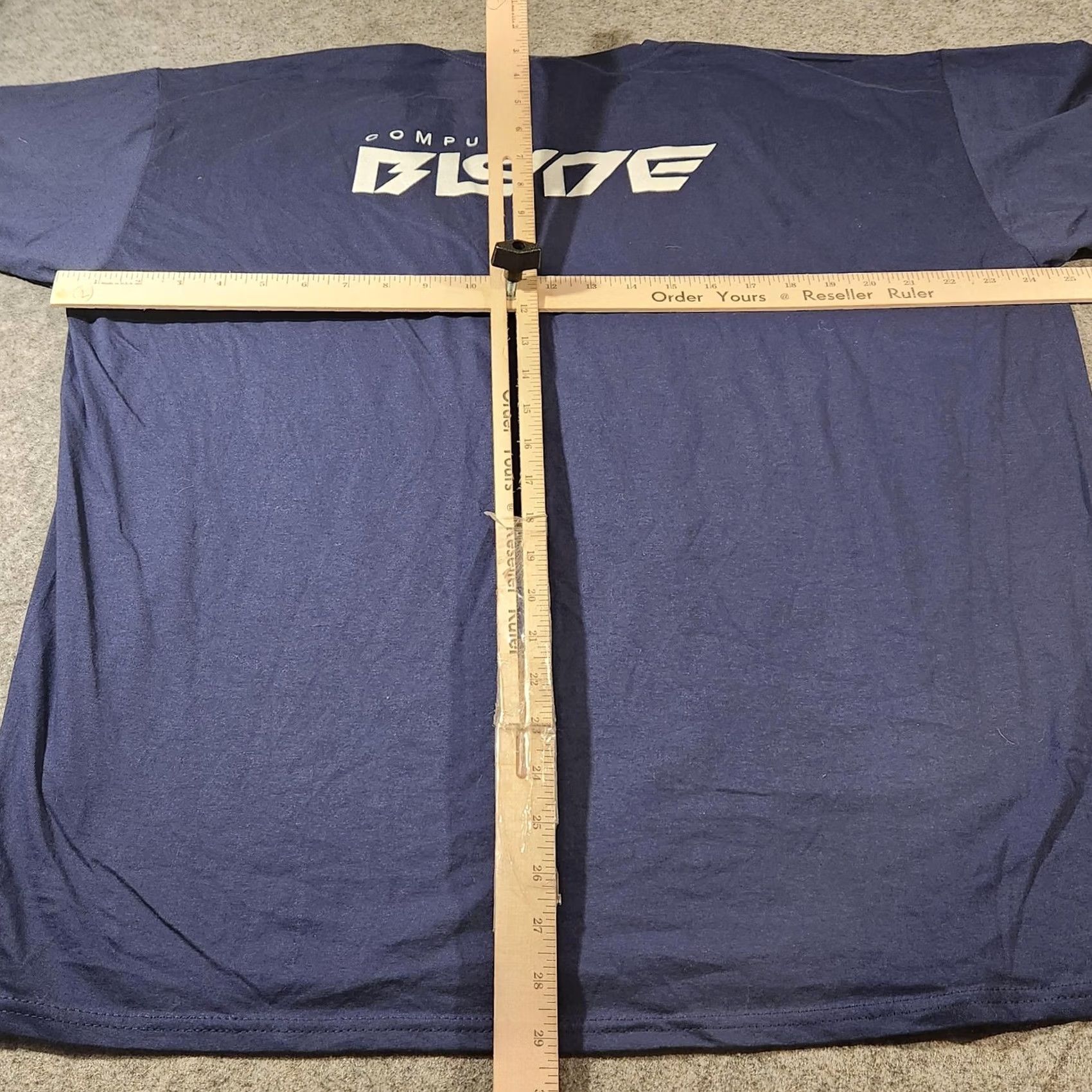 Fruit Of The Loom Compute Blade Shirt Mens 2XL Navy Blue Graphic Tee Crew Neck Short Sleeve Cotton USB Cable T-Shirt Tee Graphic Print Mens Boys? Size US XXL / EU 58 / 5 - 7 Thumbnail