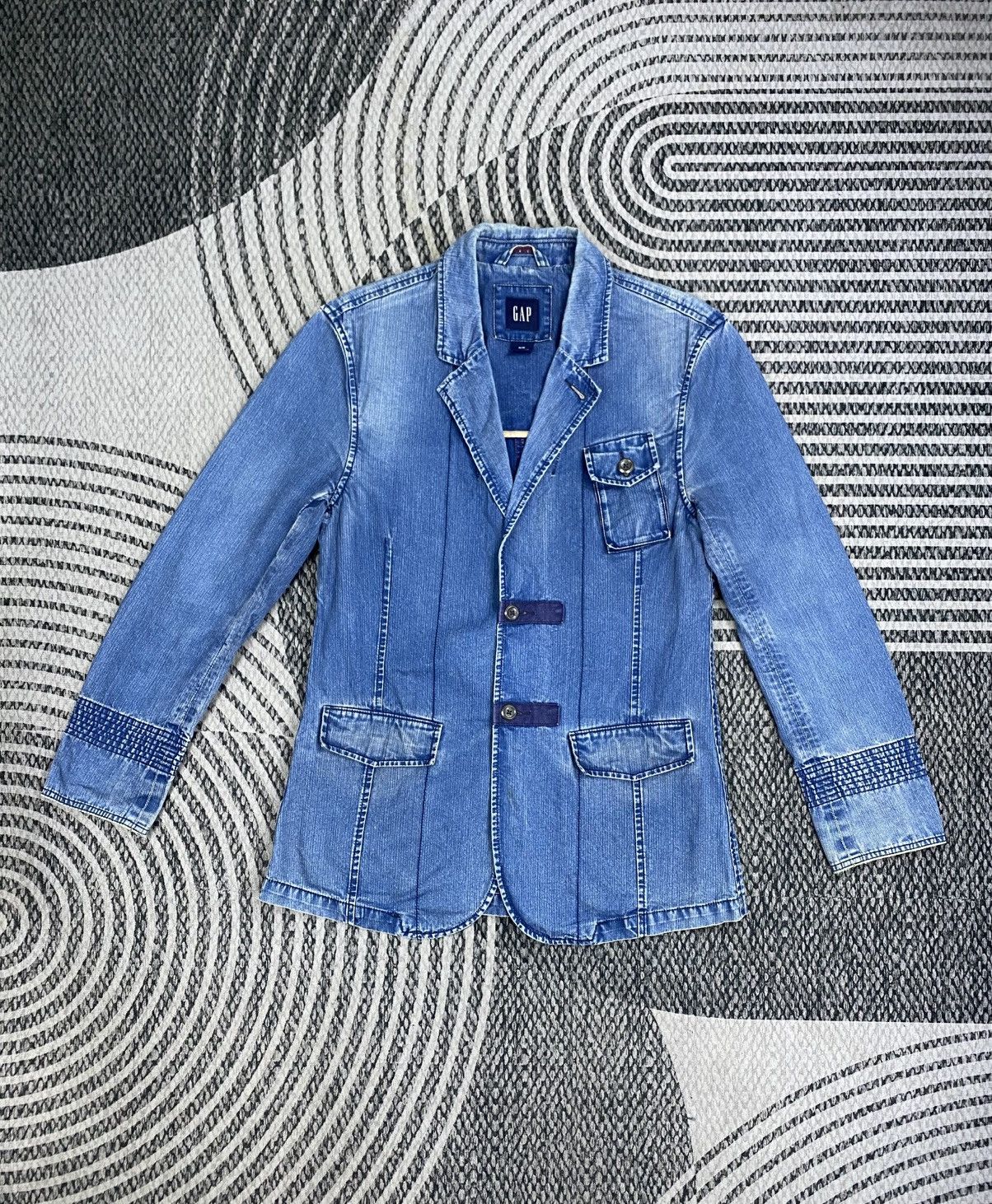 Gap Vintage Gap Denim Blue Wash Blazer Style Jacket Size US M / EU 48-50 / 2 - 1 Thumbnail