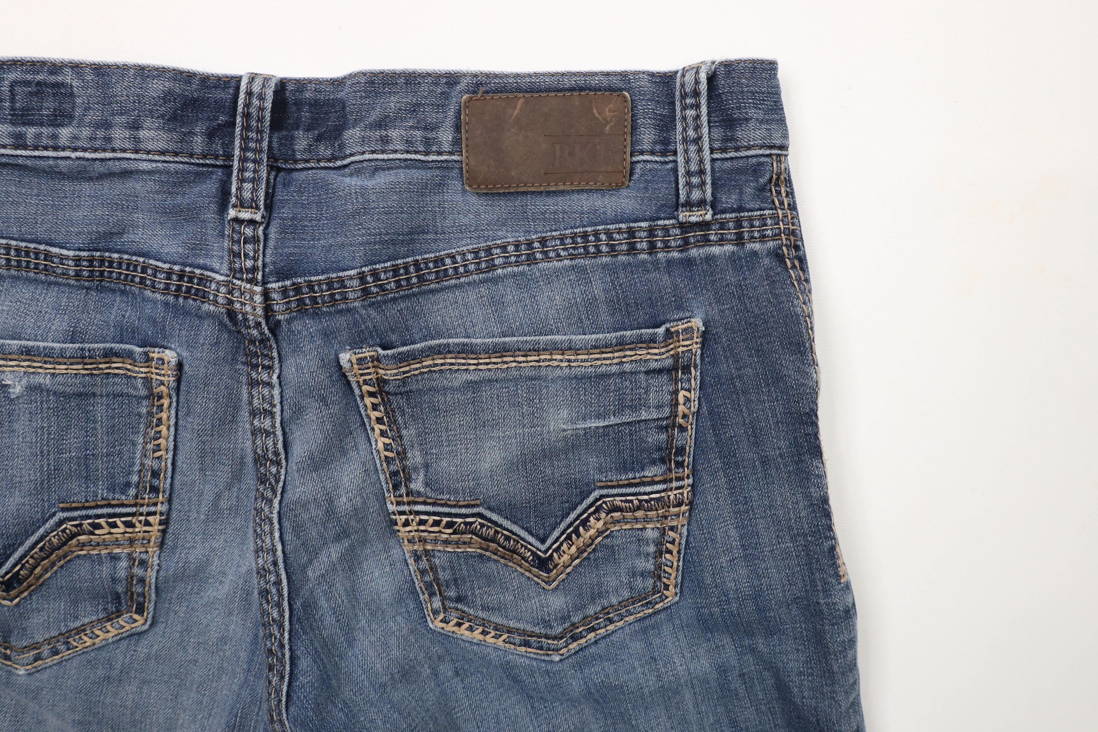 Vintage Buckle BKE Thick Stitch Jake Straight Leg Denim Jeans Blue Size US 33 - 15 Thumbnail