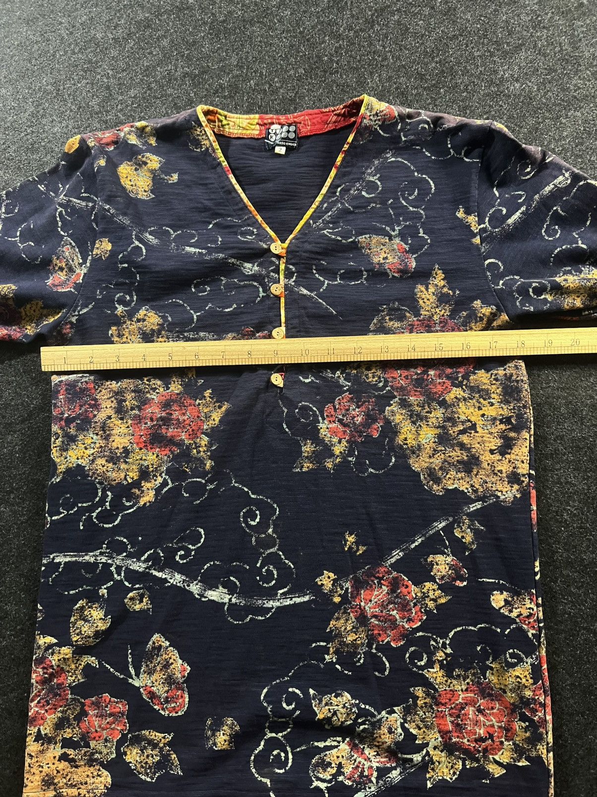 Japanese Brand Takeo kikuchi sz s/l tattoo floral henley tee Size US S / EU 44-46 / 1 - 5 Thumbnail