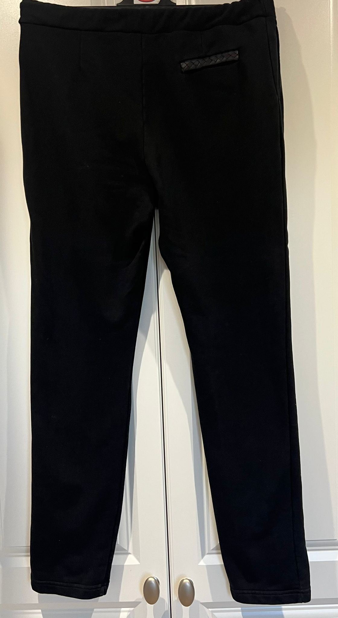 Bottega Veneta Black sweatpants with leather intrecciato pocket Size US 34 / EU 50 - 3 Thumbnail