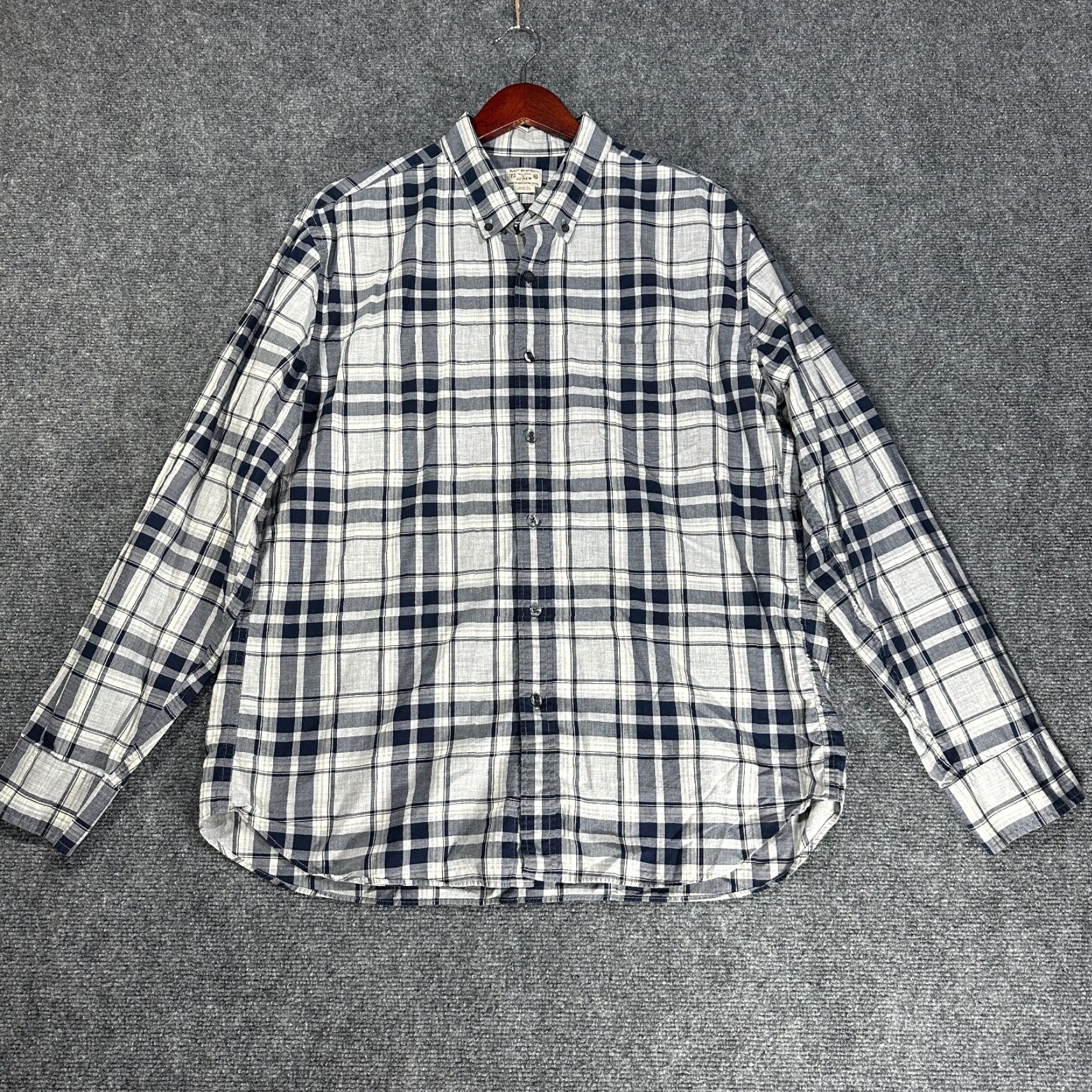 J.Crew J. Crew Shirt Mens XL Gray Plaid Cotton Long Sleeve Button Down Pocket Size US XL / EU 56 / 4 - 2 Thumbnail