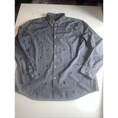 Chaps Ralph Lauren Chaps Shirt Mens 2XL Gray Long Sleeve Button Down Charcoal A Size US XXL / EU 58 / 5 - 1 Thumbnail