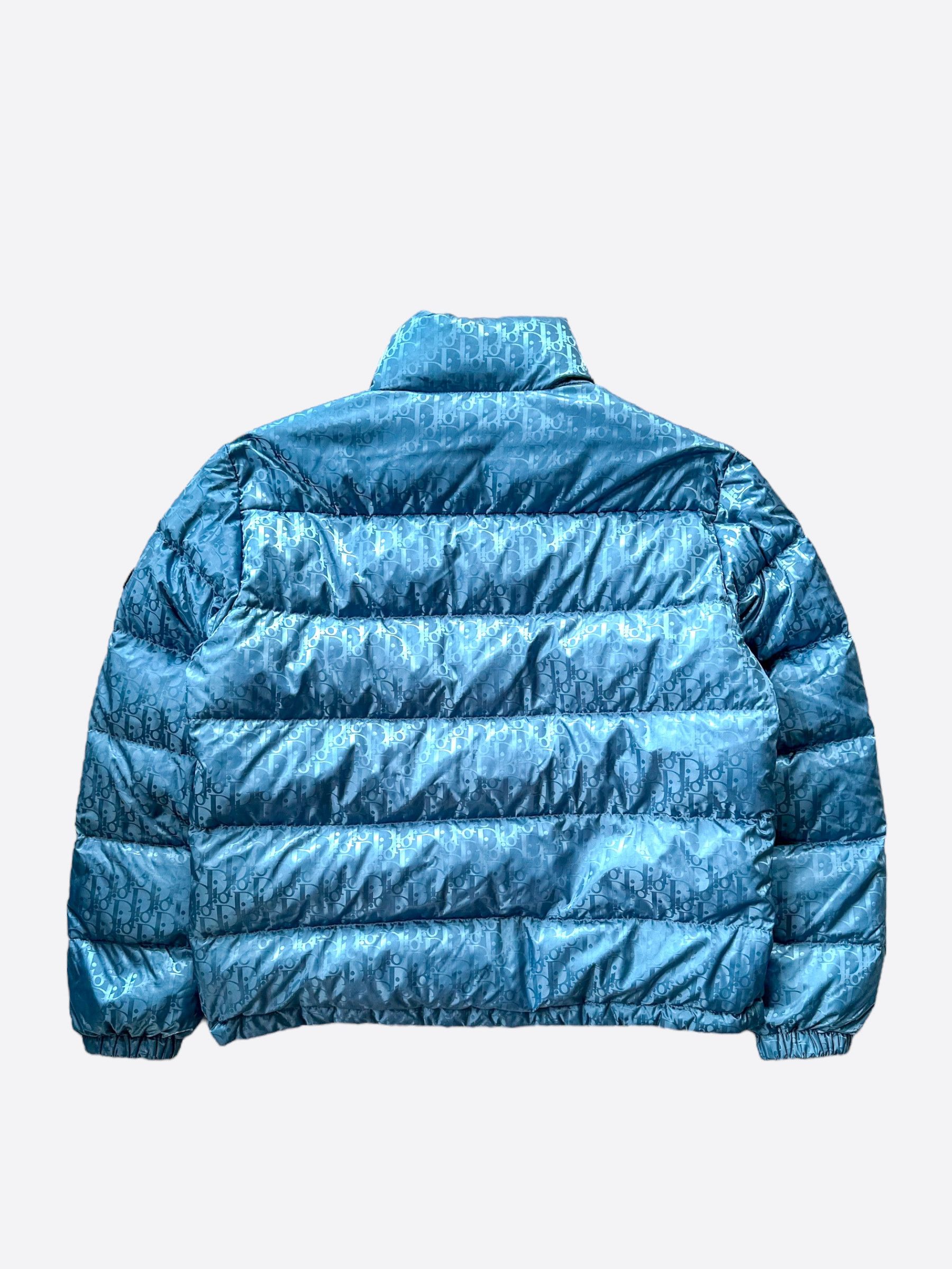 Dior Light Blue Oblique Puffer Jacket Christian Dior Light Blue