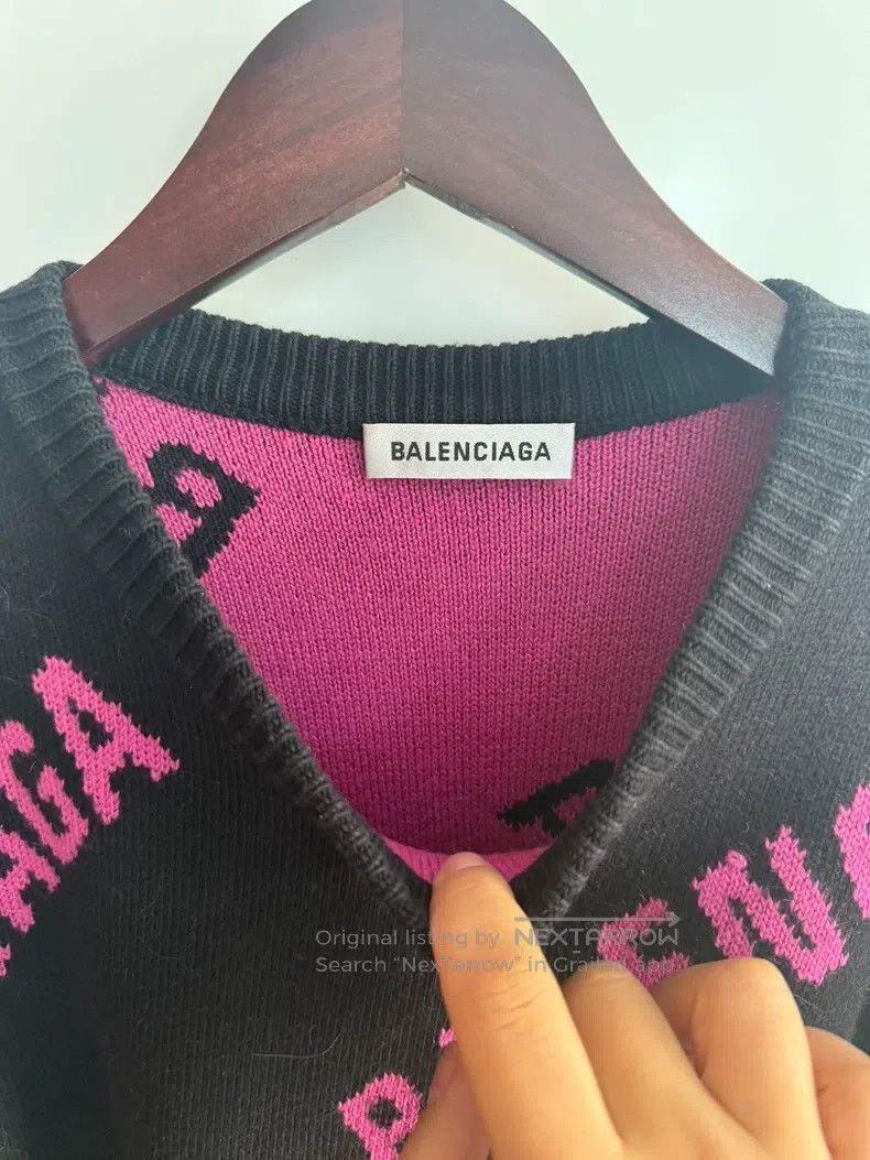 Balenciaga Balenciaga Classic Pink and Black Color Sweater Size US S / EU 44-46 / 1 - 5 Thumbnail