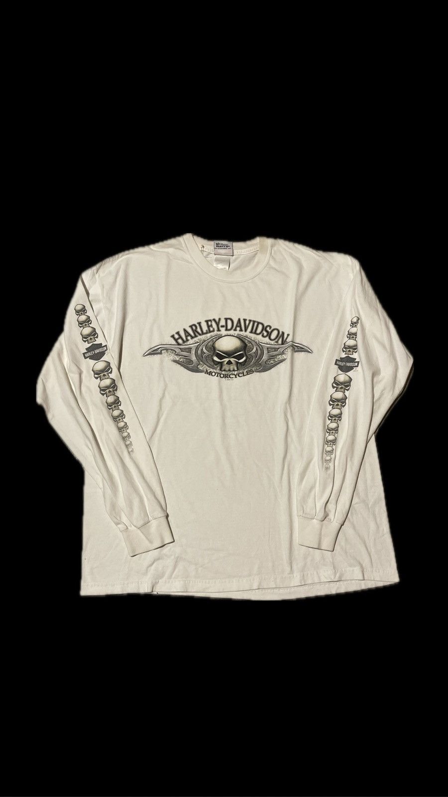 Harley Davidson × Vintage Vintage Harley Davidson Skull Flame Tshir Size XL / US 12-14 / IT 48-50 - 1 Thumbnail
