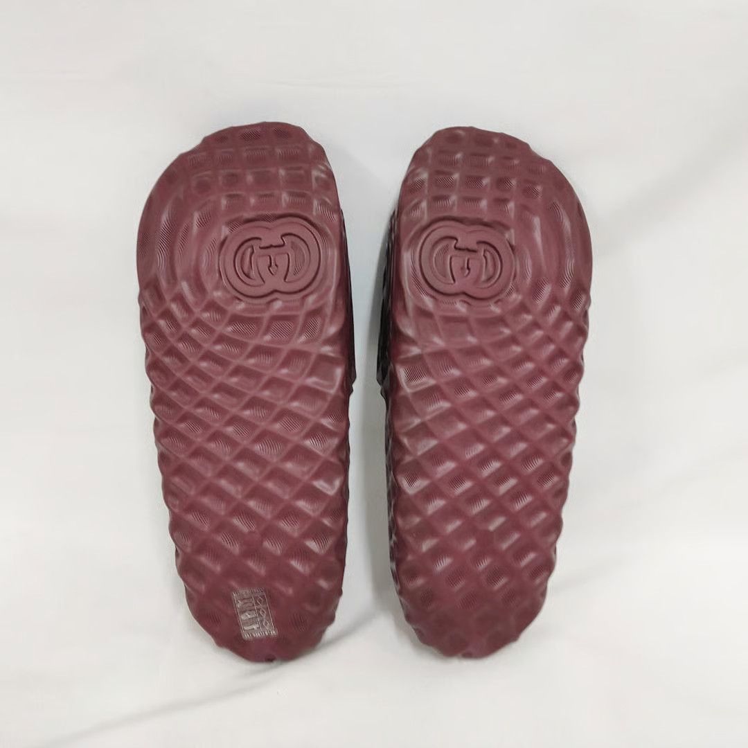 Gucci o1mt1gz0825 M Water Ripple Slide Rubber in Dark Brown Size US 11.5 / EU 44-45 - 6 Thumbnail