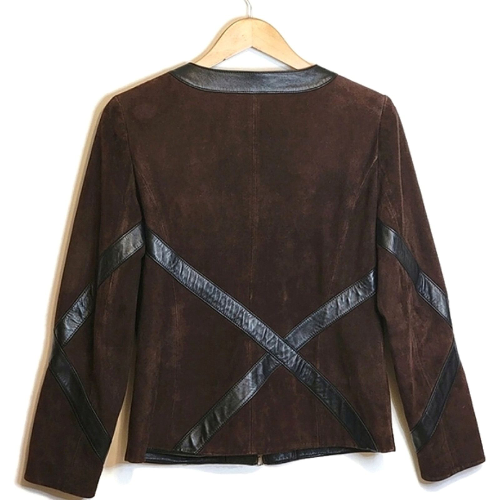 Nordstrom Nordstrom Studio 121 Brown Suede Leather Jacket Zip Front S Size S / US 4 / IT 40 - 9 Thumbnail