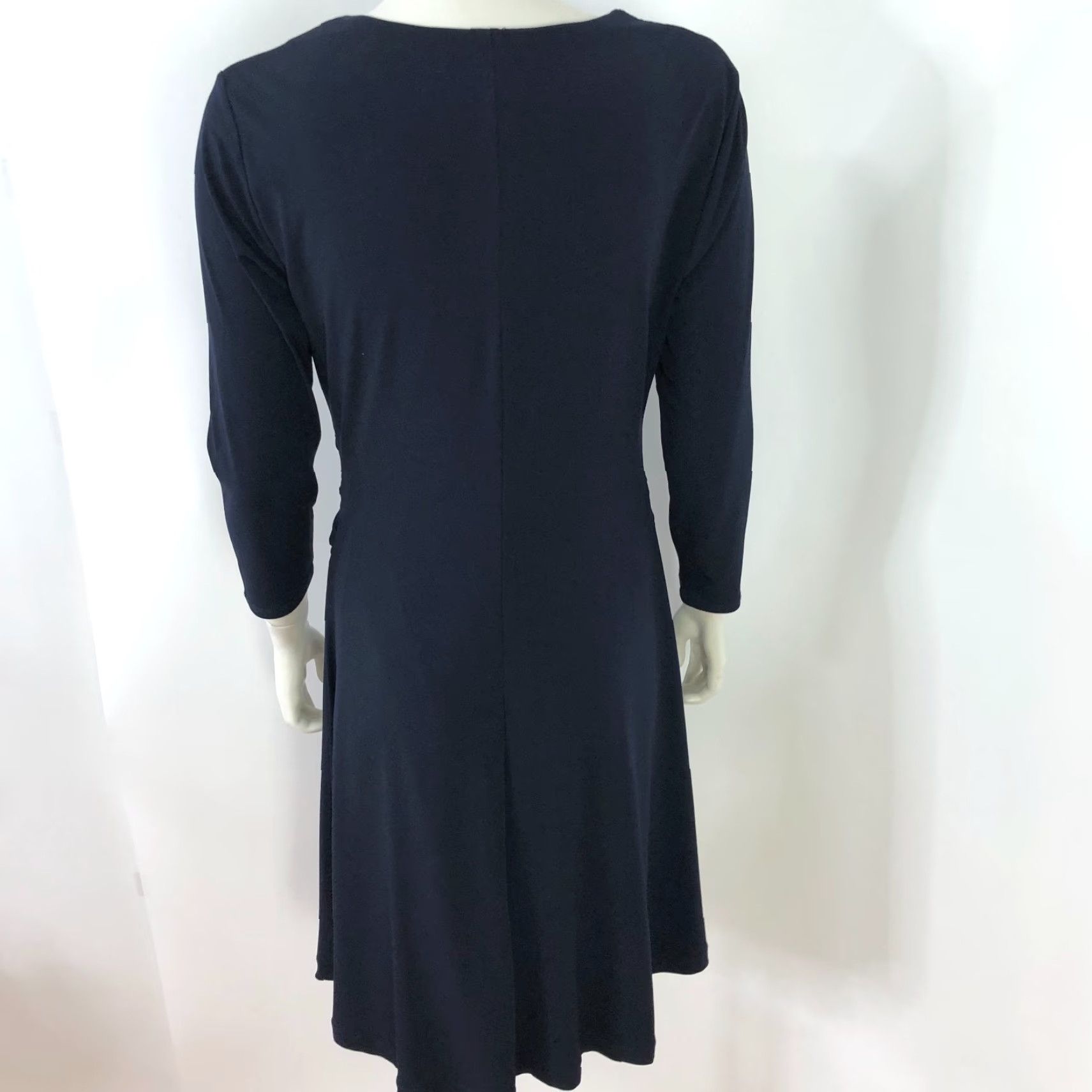 Brooks Brothers Brooks Brothers Dress Medium Faux Wrap Above Knee Length Blue Navy MINT 3/4 Sleeve V-Neck A-Line Woman Womens (Adult) Size M / US 6-8 / IT 42-44 - 6 Thumbnail