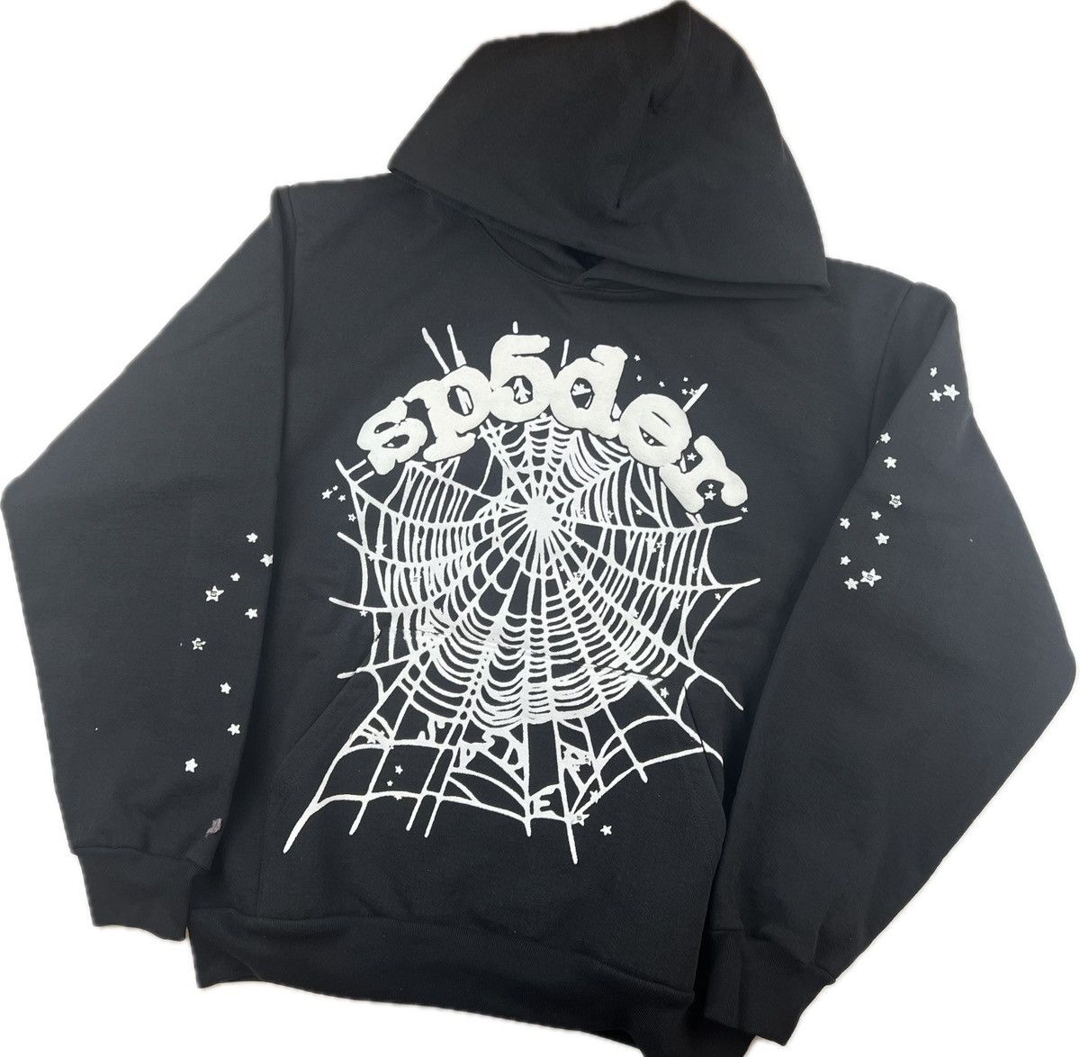 Sp5der Sp5der OG Black Web Hoodie | Grailed