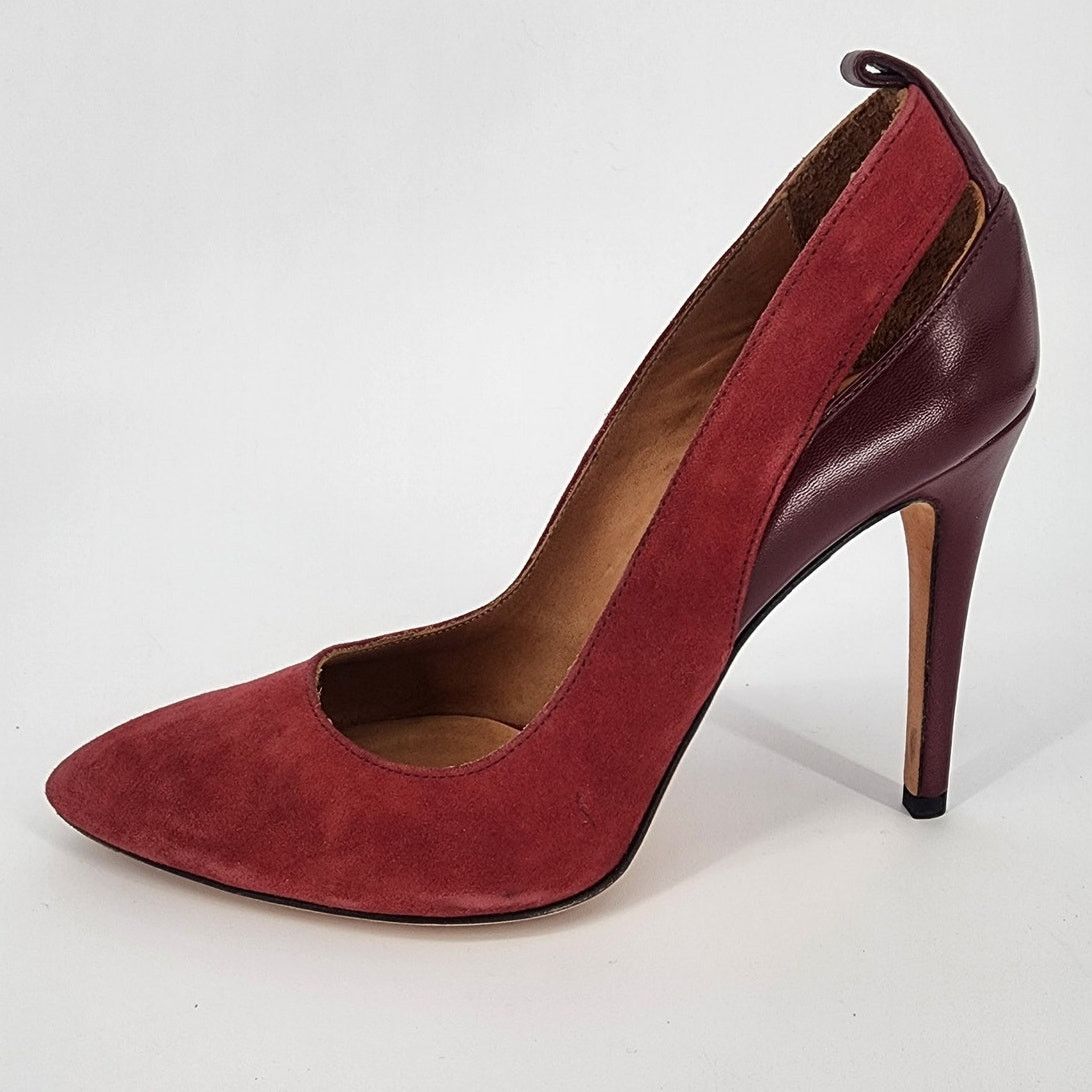 Iro IRO Burgundy Suede/Leather Pumps Women's Size 37 (US 6.5) Size US 6.5 / IT 36.5 - 2 Thumbnail