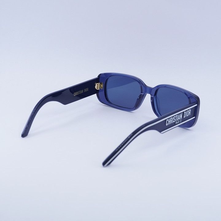 Dior Dior WILDIOR S2U 30B0 Sunglasses Translucent Blue Rectangle Size ONE SIZE - 3 Thumbnail