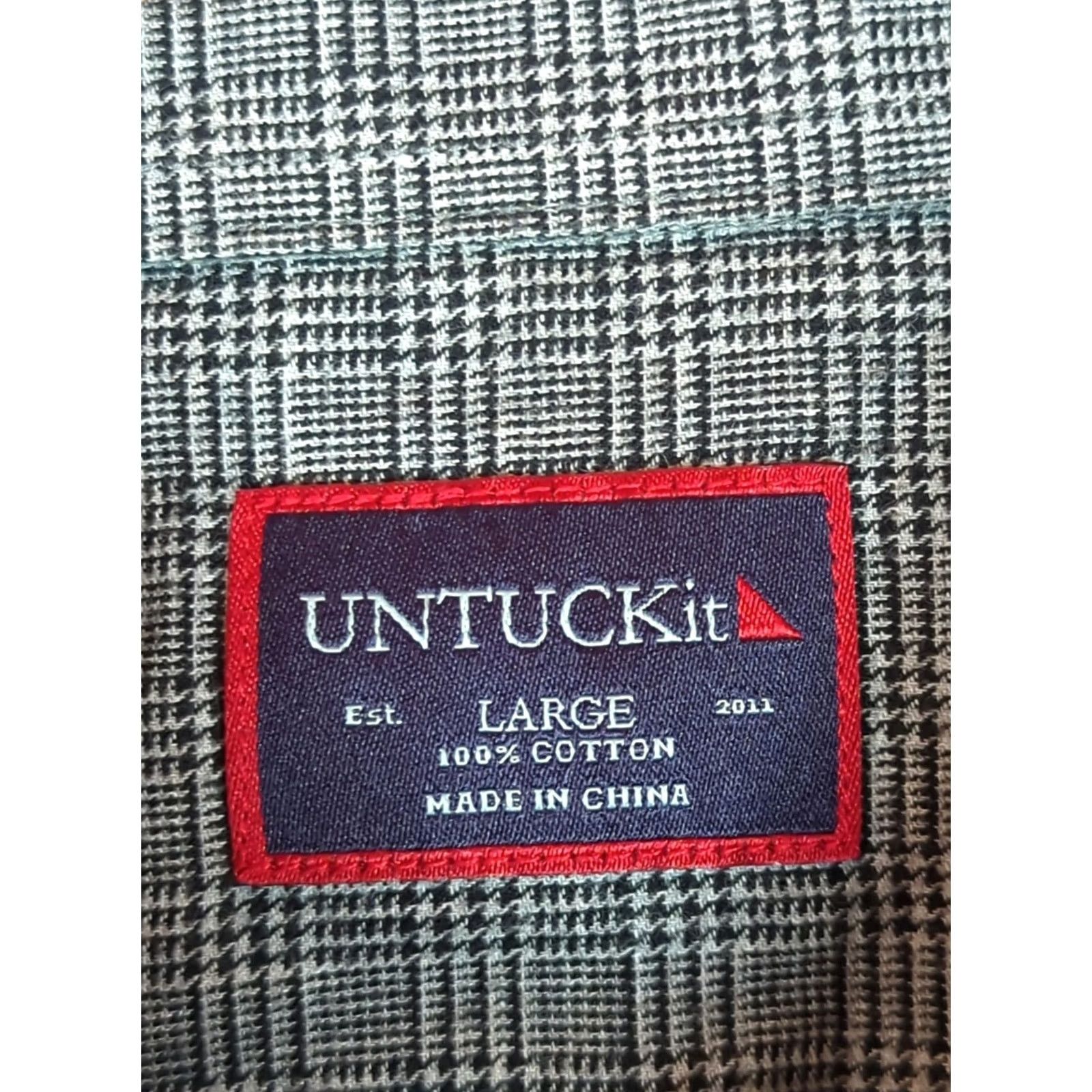 UNTUCKit UNTUCKit Casalferro mens shirt L lightweight Button Up Long Sleeve gray flannel Size US L / EU 52-54 / 3 - 7 Thumbnail