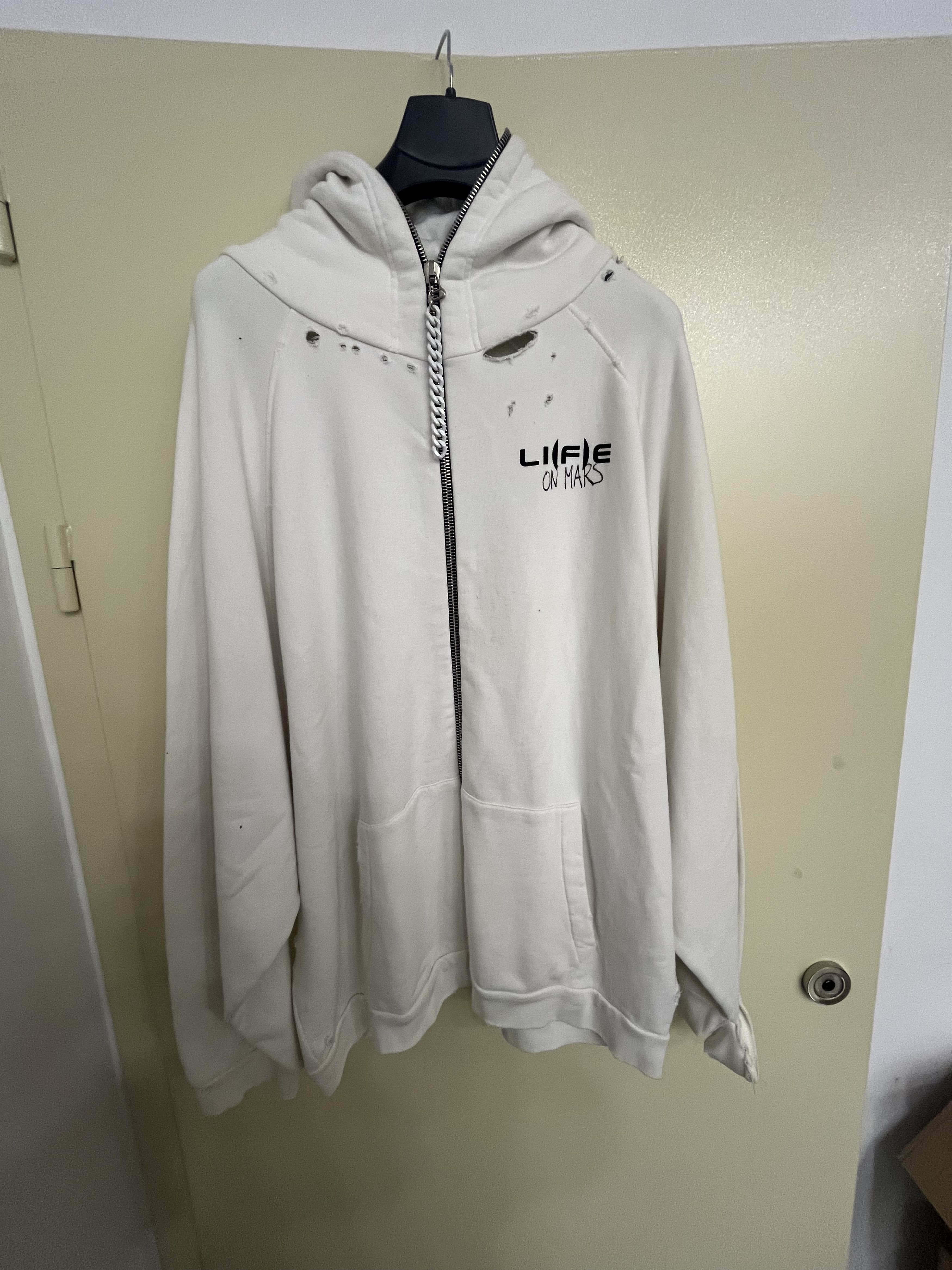 Raf Simons Raf Simons “Life On Mars” Distressed Zip Hoodie – Rare Piece Size US S / EU 44-46 / 1 - 1 Thumbnail